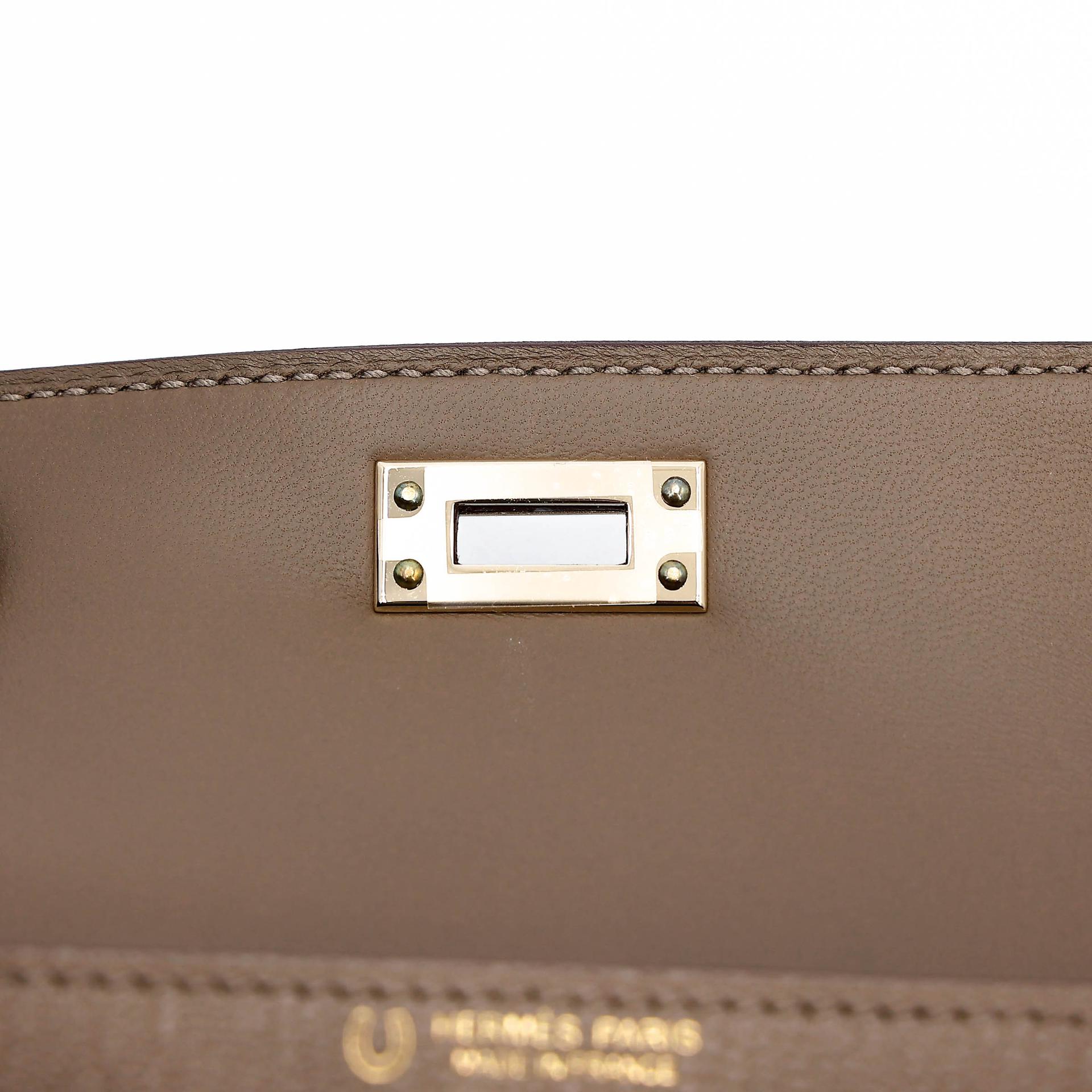 ランク N 新品 HERMÈS エルメス スペシャルオーダー ミニケリー2 HSS エトゥープ (18) ナタ (I2) シェーブル シャンパンゴールド金具 K刻印 (2025) - 11