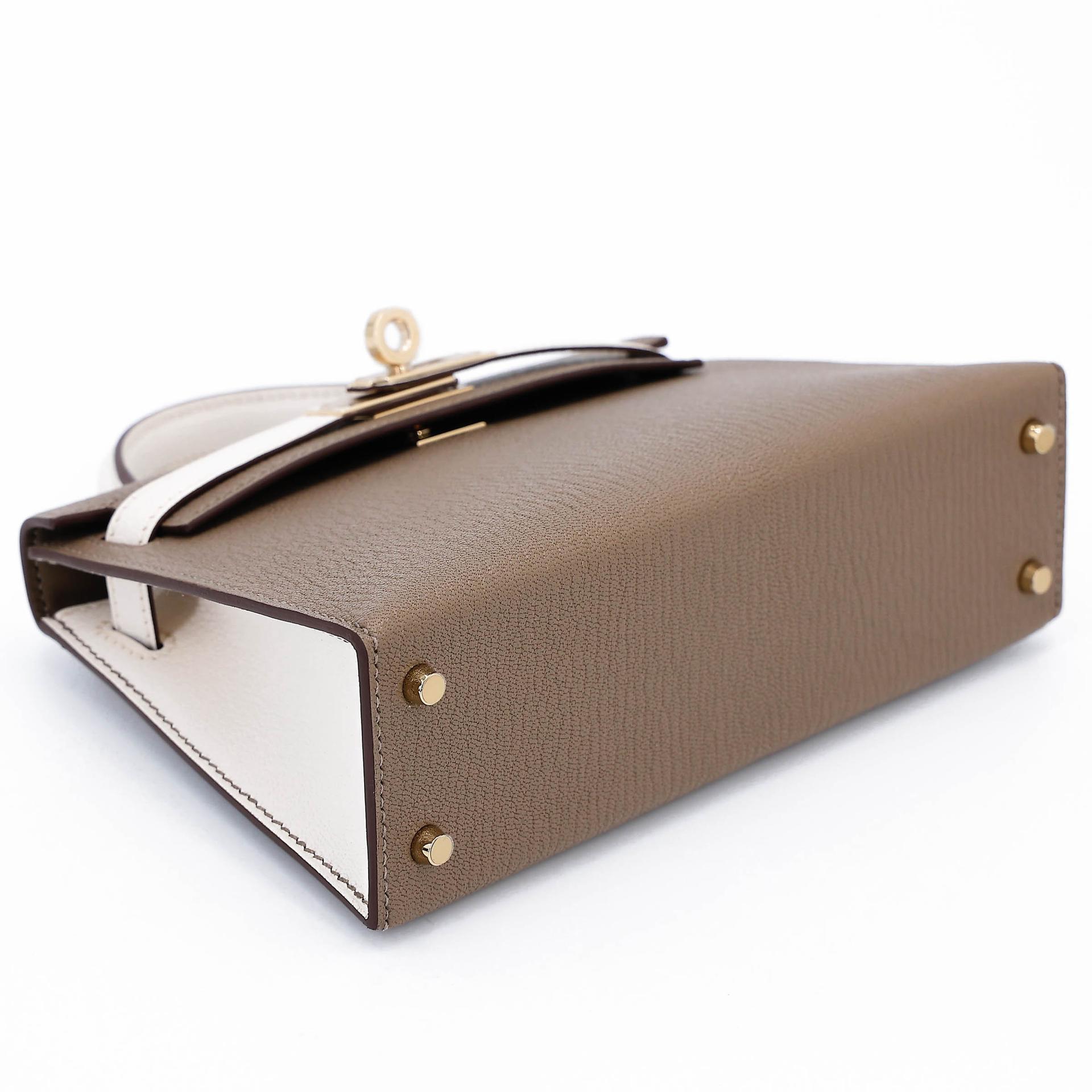ランク N 新品 HERMÈS エルメス スペシャルオーダー ミニケリー2 HSS エトゥープ (18) ナタ (I2) シェーブル シャンパンゴールド金具 K刻印 (2025) - 5