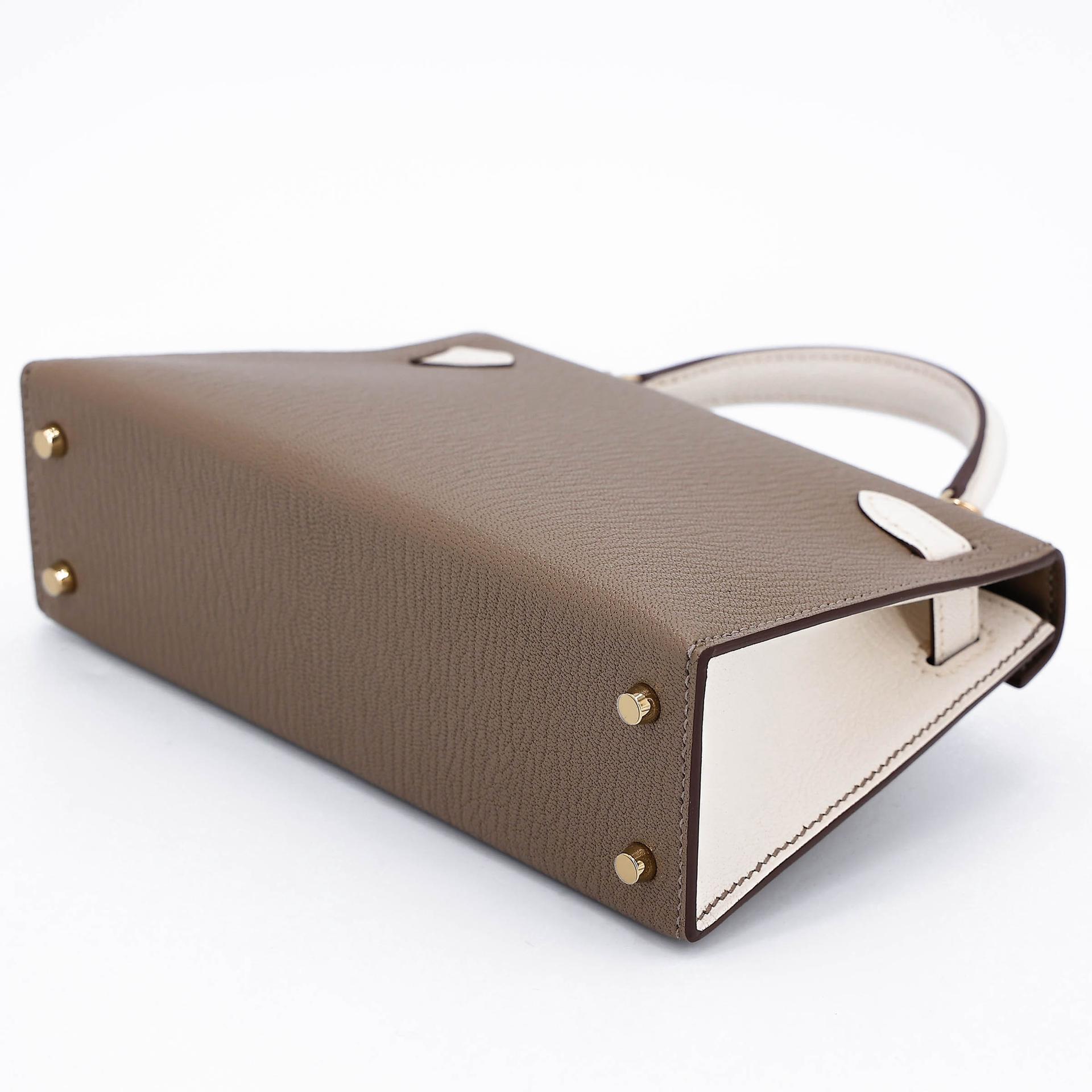 ランク N 新品 HERMÈS エルメス スペシャルオーダー ミニケリー2 HSS エトゥープ (18) ナタ (I2) シェーブル シャンパンゴールド金具 K刻印 (2025) - 6