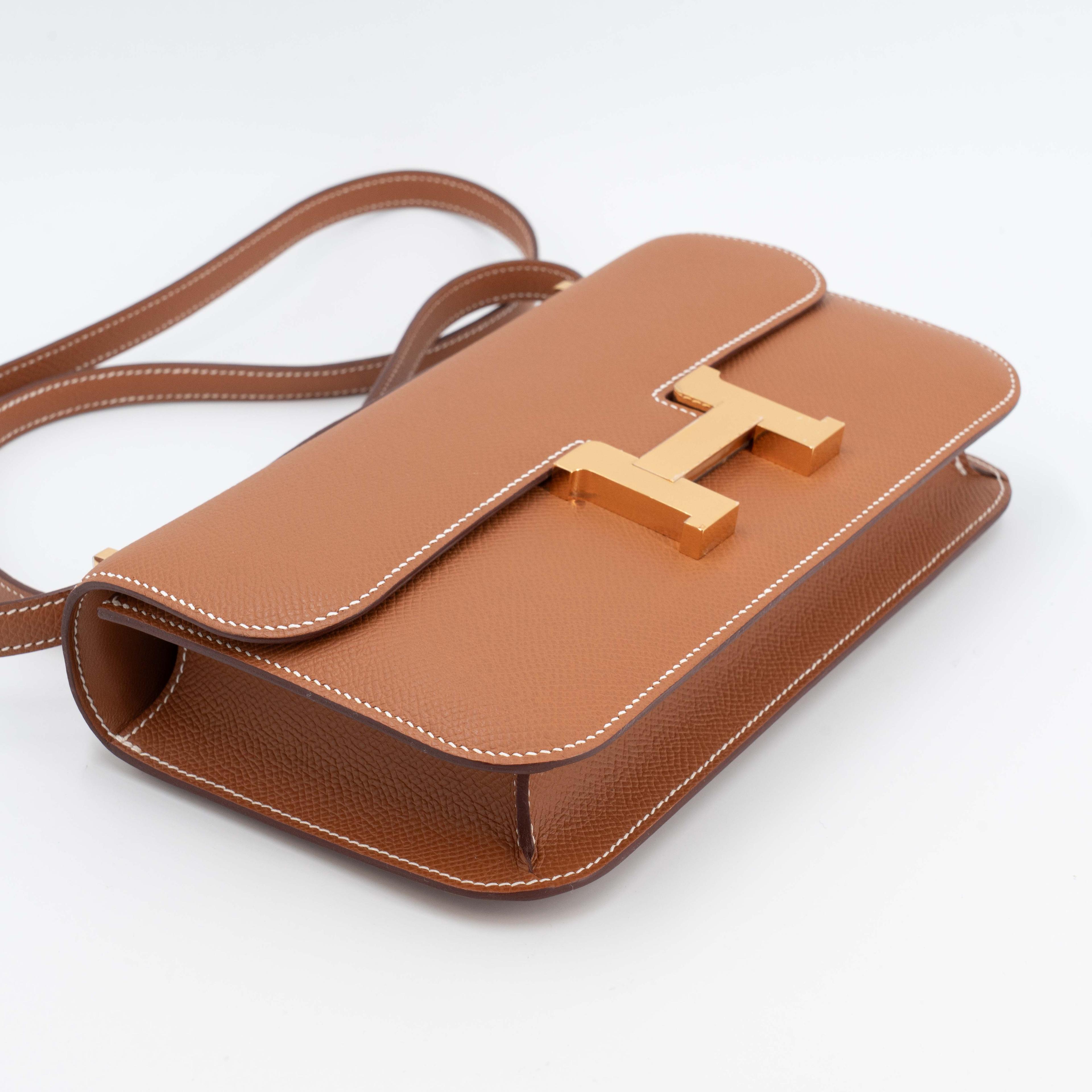 Brand New ( Rank N ) HERMÈS Constance Elan Gold (37) Epsom Gold hardware K (2025) - 4
