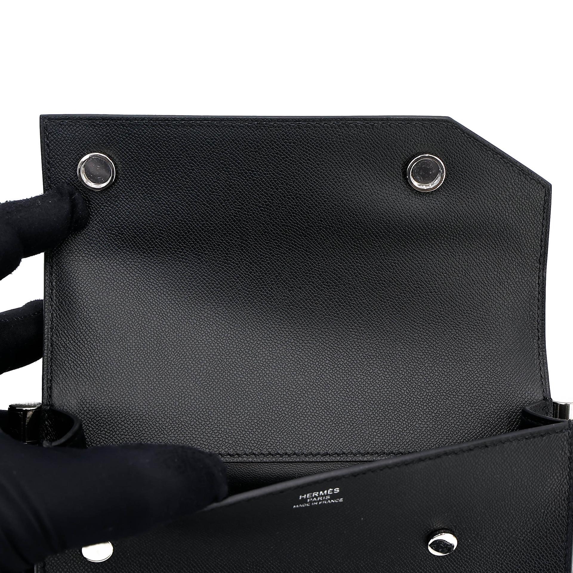 ランク A HERMÈS エルメス ツインズ ショルダーバッグ ブラック (89) ムッシュ ソンブレロ シルバー金具 D刻印 (2019) - 16