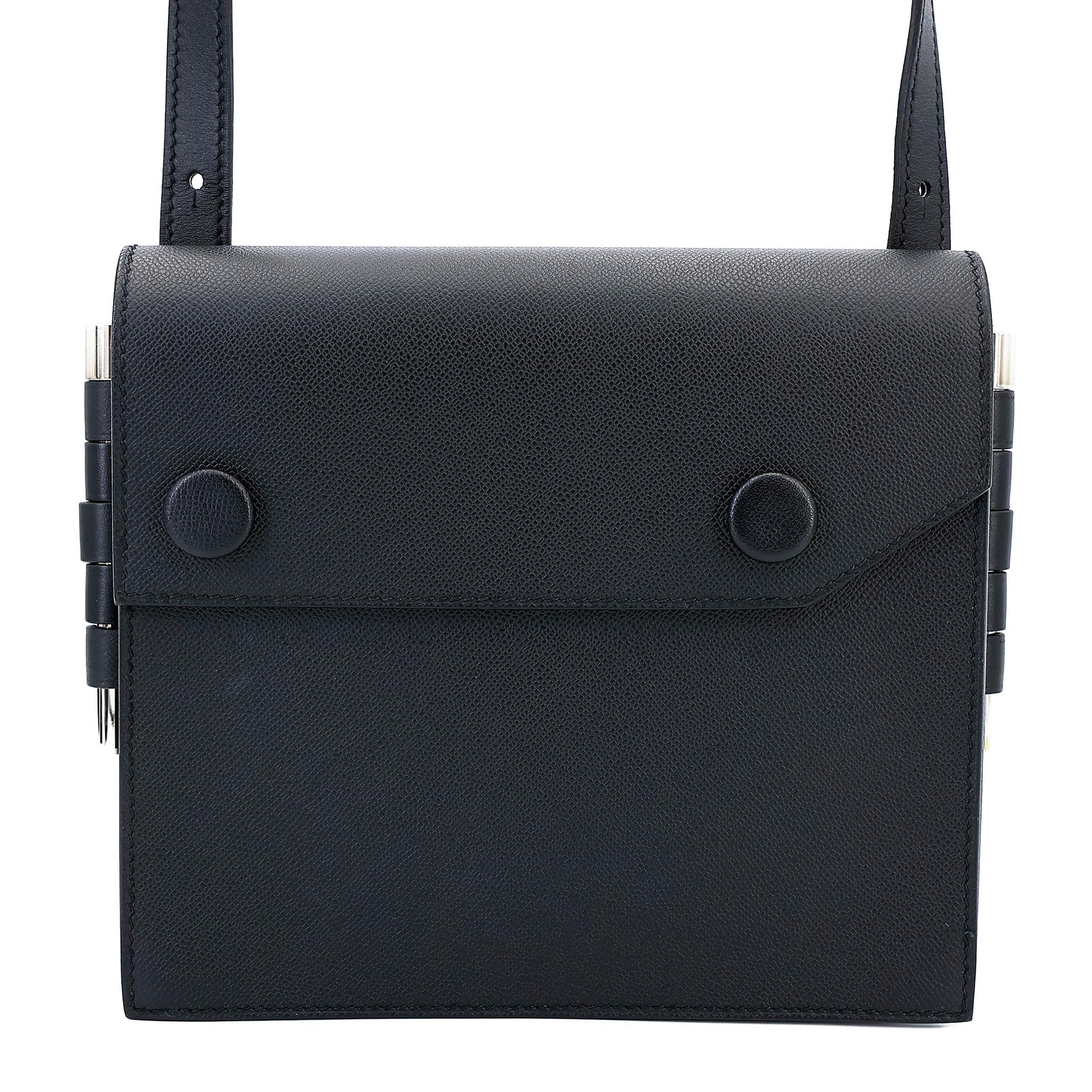 ランク A HERMÈS エルメス ツインズ ショルダーバッグ ブラック (89) ムッシュ ソンブレロ シルバー金具 D刻印 (2019) - 1