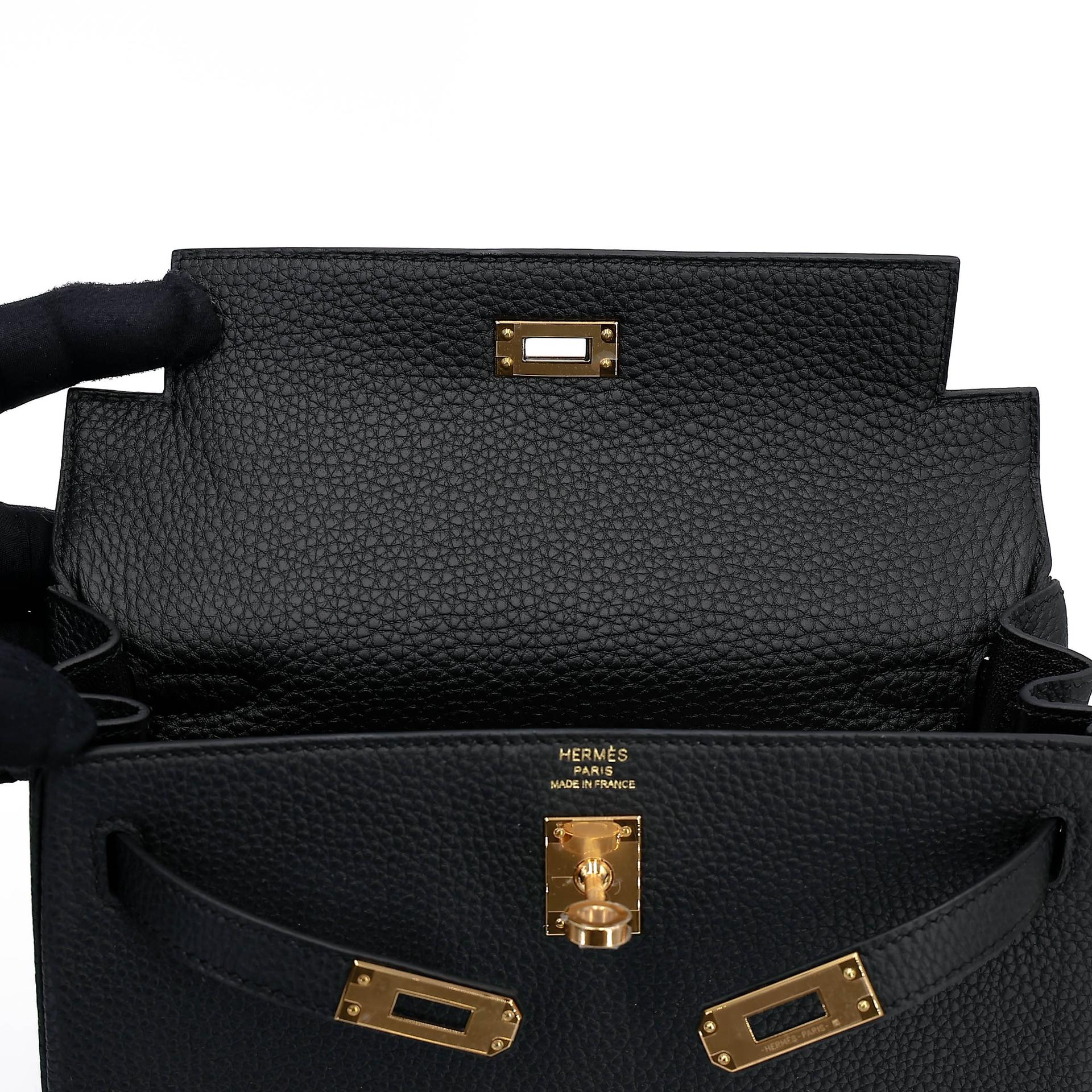 ランク N 新品 HERMÈS エルメス ケリー25 ブラック (89) トゴ ゴールド金具 K刻印 (2025) - 12
