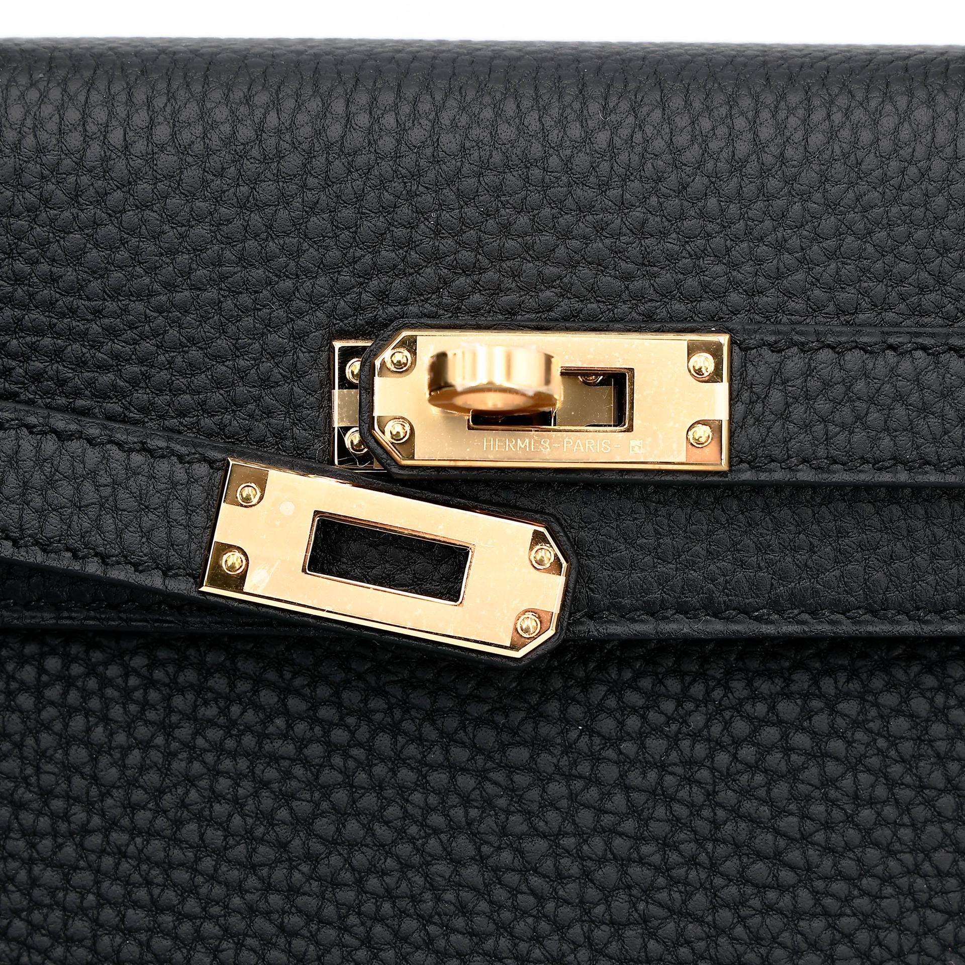 ランク N 新品 HERMÈS エルメス ケリー25 ブラック (89) トゴ ゴールド金具 K刻印 (2025) - 8