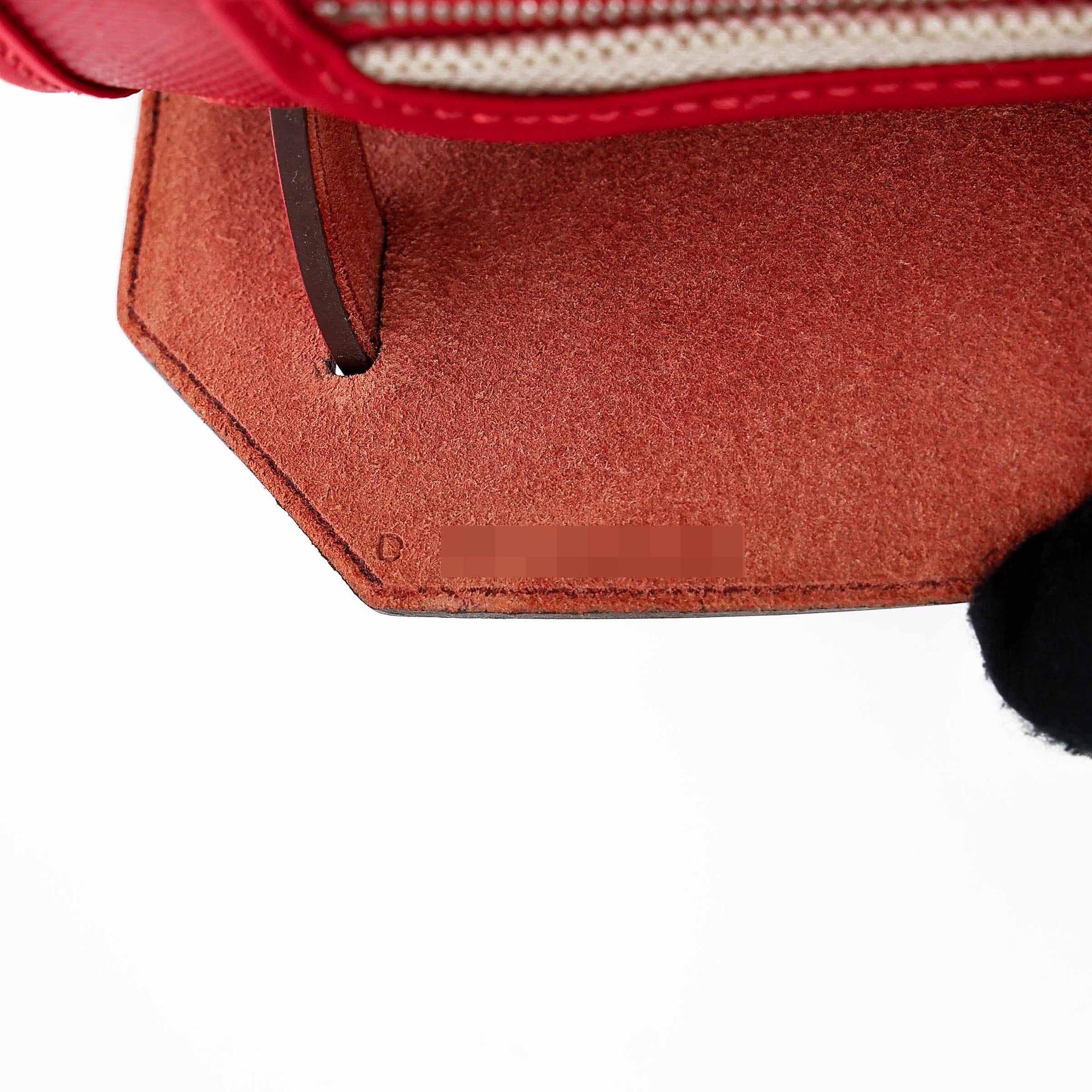 A美品 HERMÈS 愛馬仕 Herbag Zip 31 PM 5X 辣椒紅 Rouge Piment Vache Hunter皮 Toile Berline 帆布 銀扣 D刻 2019年 - 19