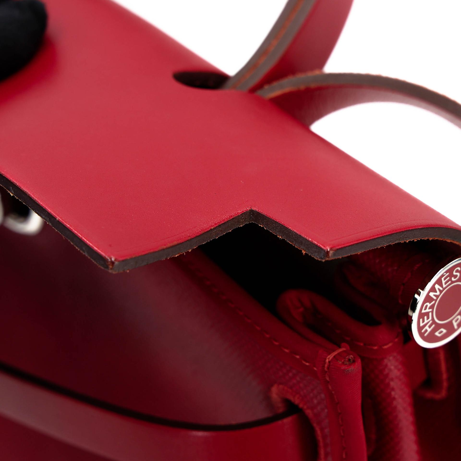 A美品 HERMÈS 愛馬仕 Herbag Zip 31 PM 5X 辣椒紅 Rouge Piment Vache Hunter皮 Toile Berline 帆布 銀扣 D刻 2019年 - 30