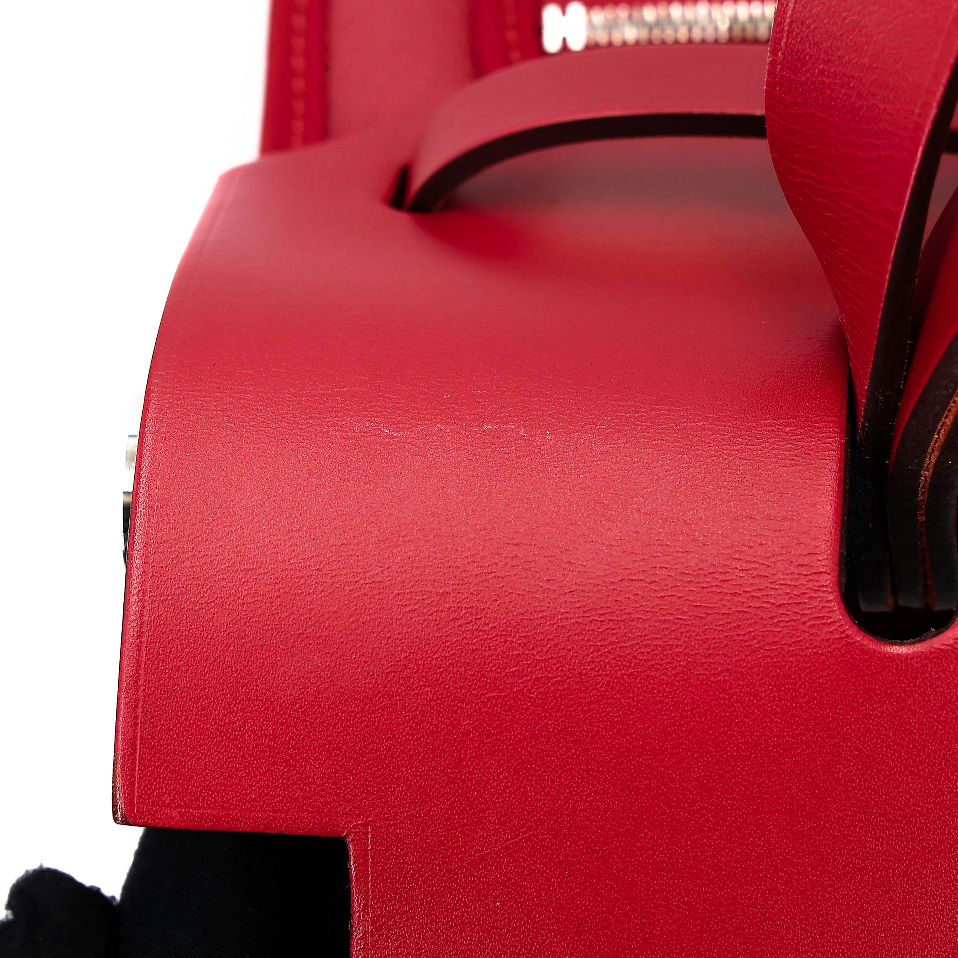 A美品 HERMÈS 愛馬仕 Herbag Zip 31 PM 5X 辣椒紅 Rouge Piment Vache Hunter皮 Toile Berline 帆布 銀扣 D刻 2019年 - 32