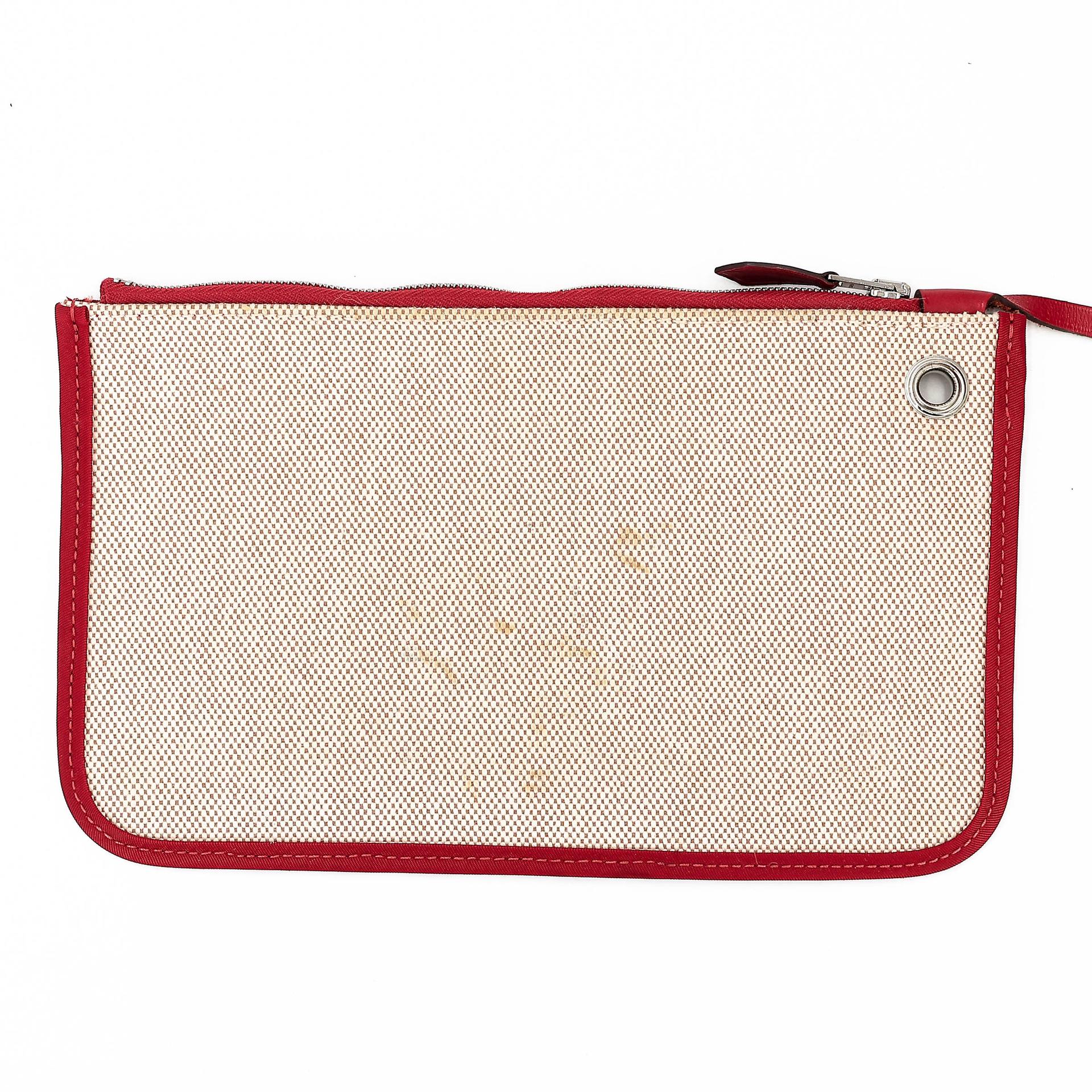 A美品 HERMÈS 愛馬仕 Herbag Zip 31 PM 5X 辣椒紅 Rouge Piment Vache Hunter皮 Toile Berline 帆布 銀扣 D刻 2019年 - 43