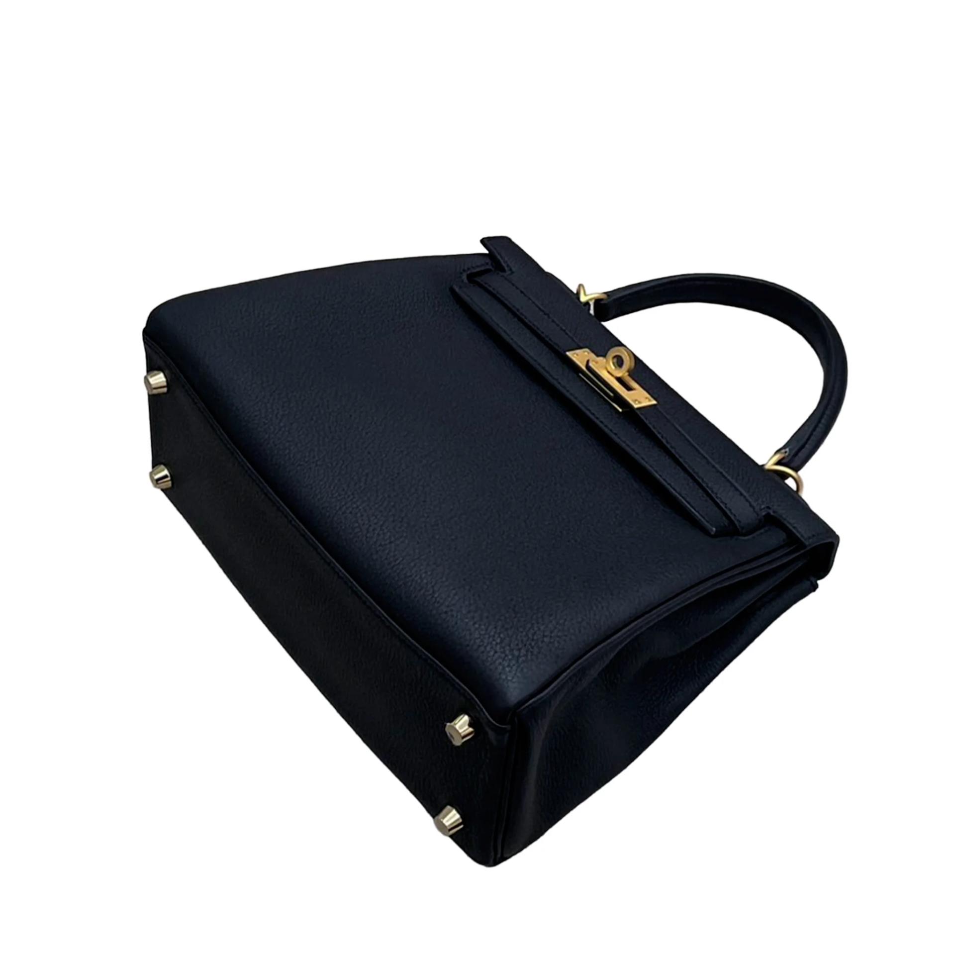 Unused ( Rank NS ) HERMÈS Kelly 25 Noir (89) Togo Brushed Gold hardware W (2024) - 5