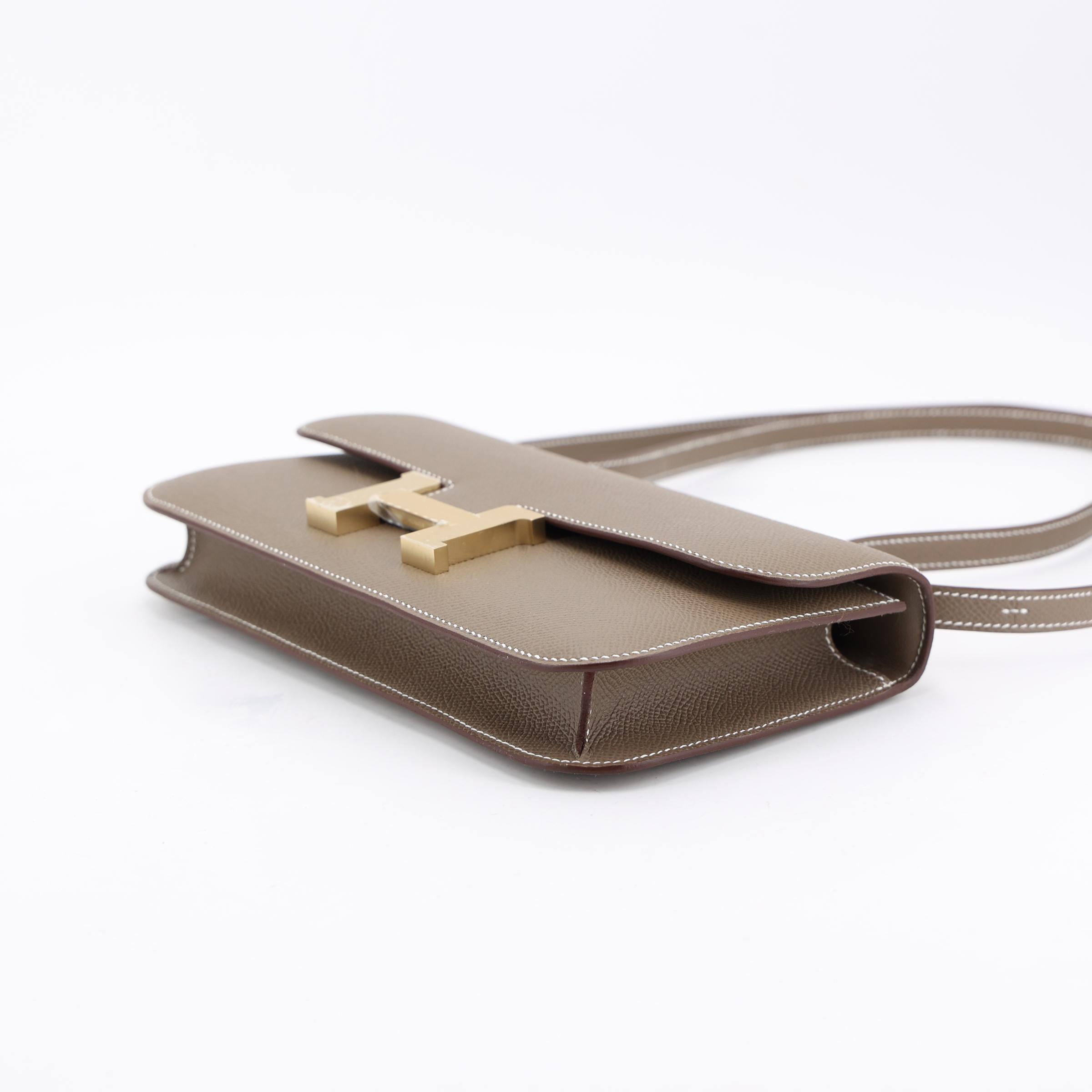 Brand New ( Rank N ) HERMÈS Constance Elan Etoupe (18) Epsom Brushed Gold hardware K (2025) - 5