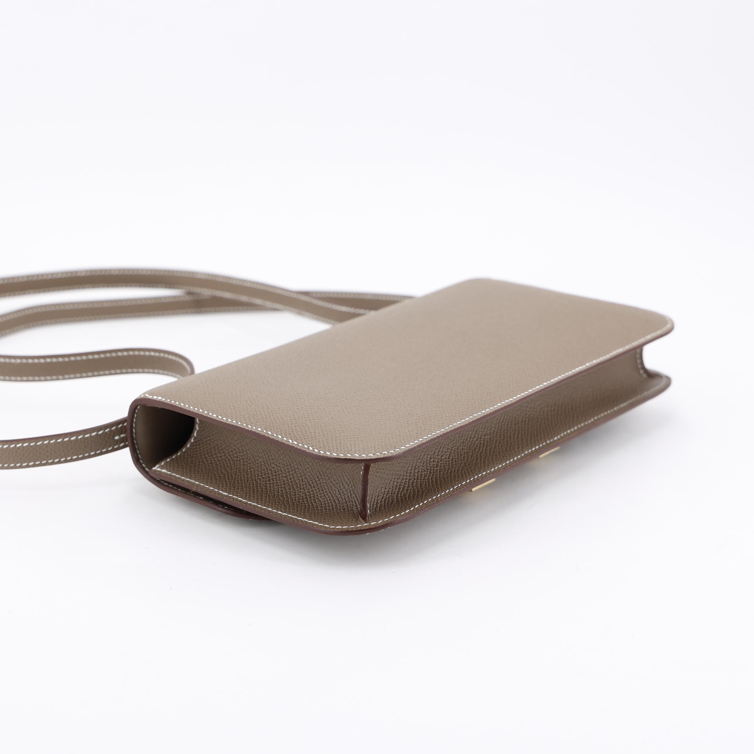 Brand New ( Rank N ) HERMÈS Constance Elan Etoupe (18) Epsom Brushed Gold hardware K (2025) - 6