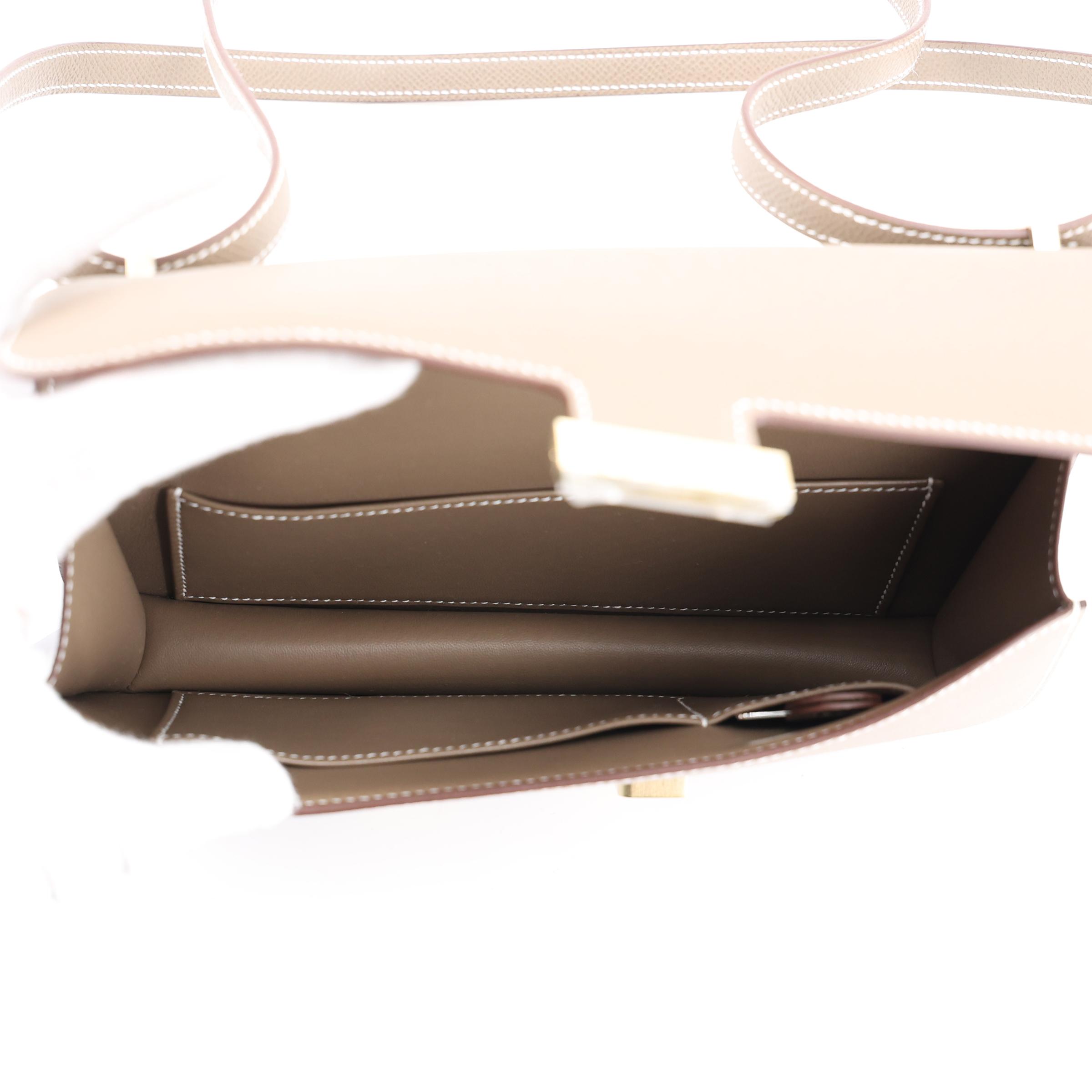 Brand New ( Rank N ) HERMÈS Constance Elan Etoupe (18) Epsom Brushed Gold hardware K (2025) - 12