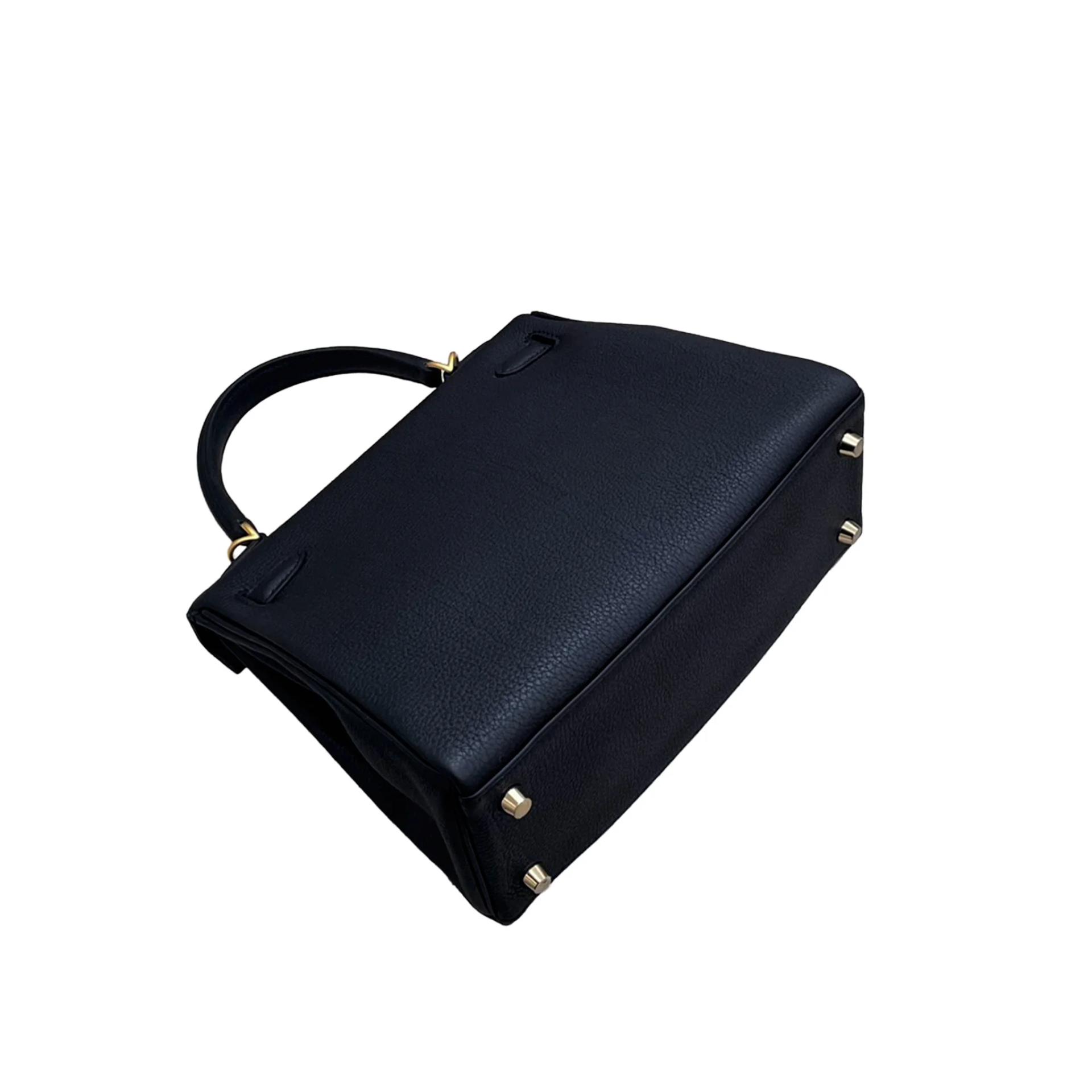 Unused ( Rank NS ) HERMÈS Kelly 25 Noir (89) Togo Brushed Gold hardware W (2024) - 6