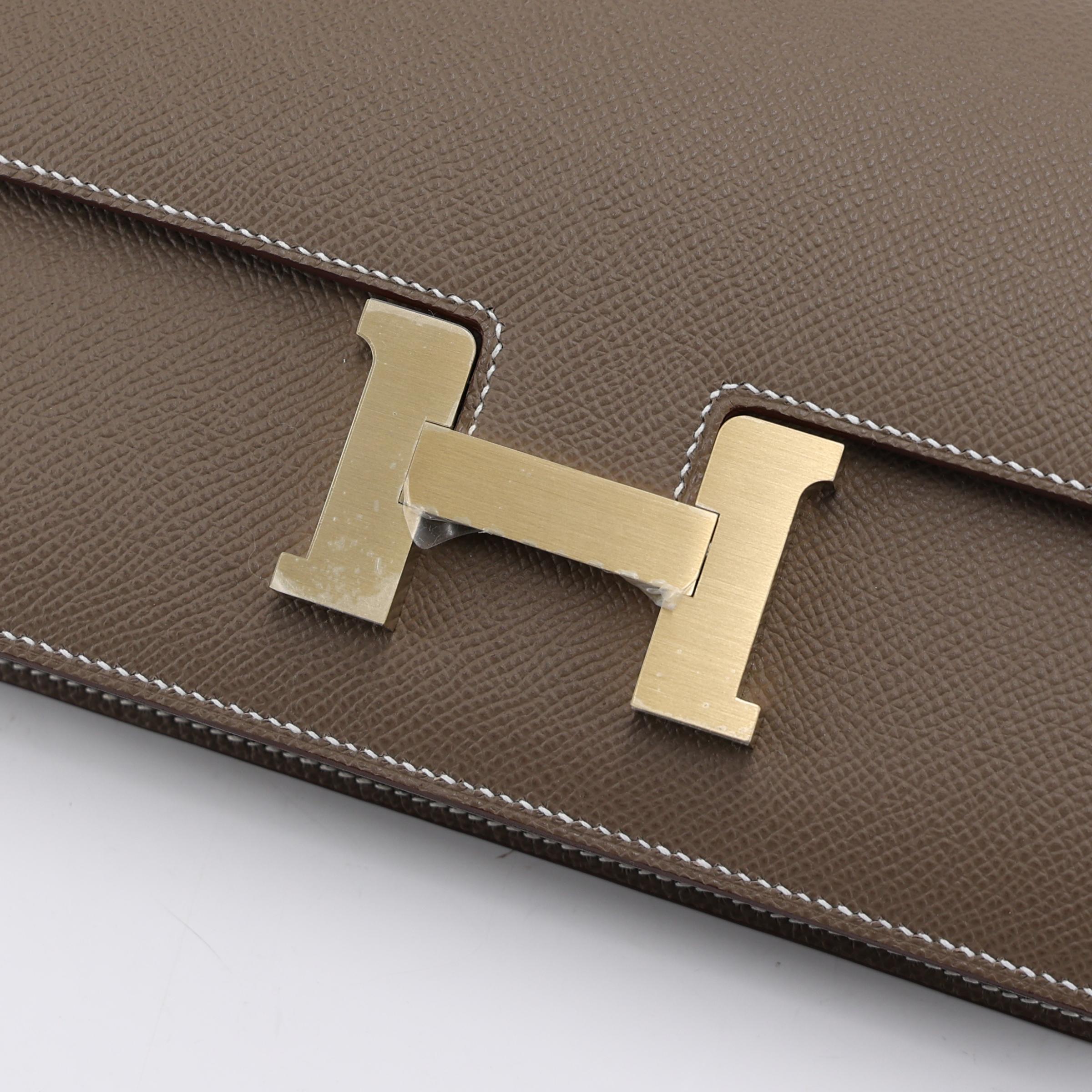 Brand New ( Rank N ) HERMÈS Constance Elan Etoupe (18) Epsom Brushed Gold hardware K (2025) - 8