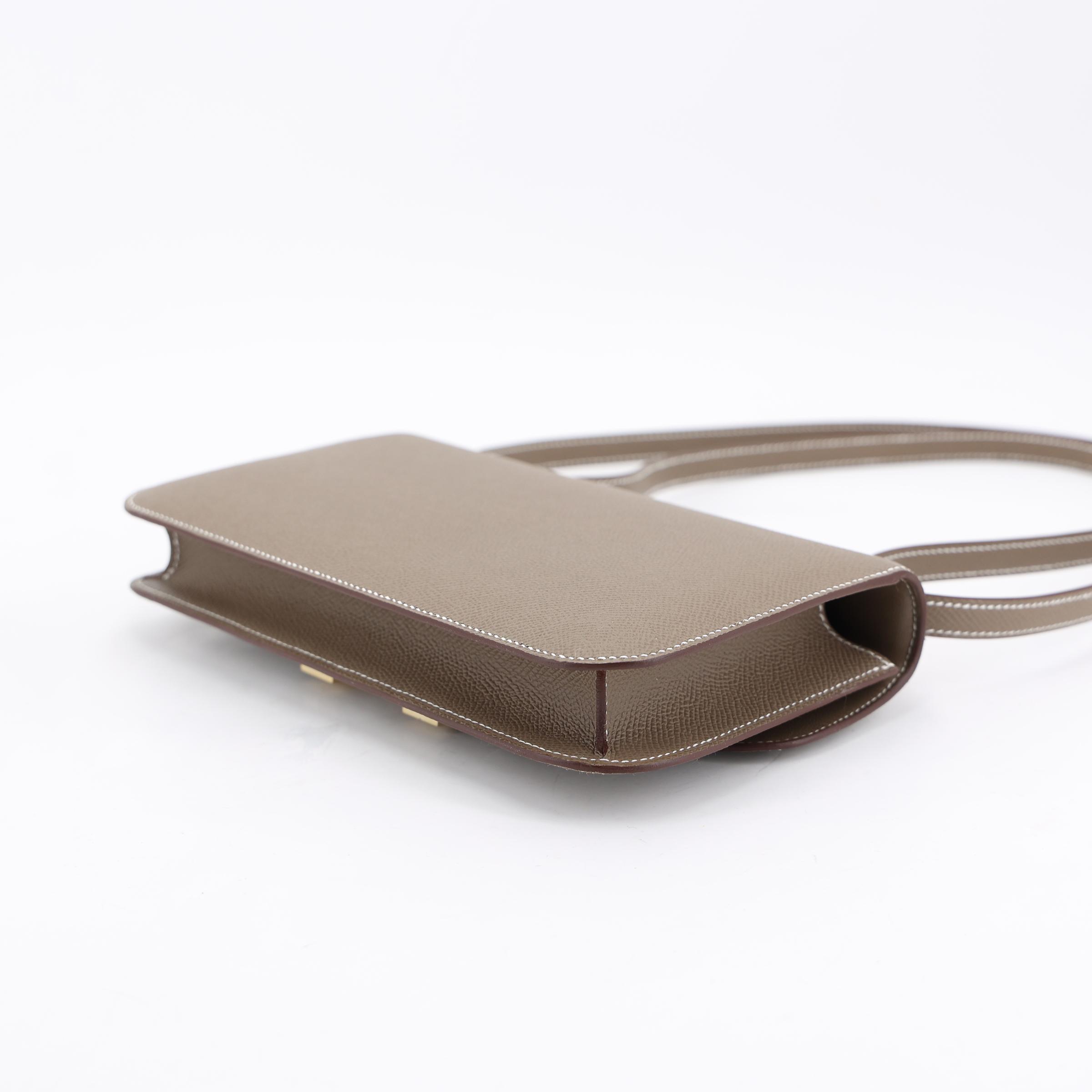 Brand New ( Rank N ) HERMÈS Constance Elan Etoupe (18) Epsom Brushed Gold hardware K (2025) - 7