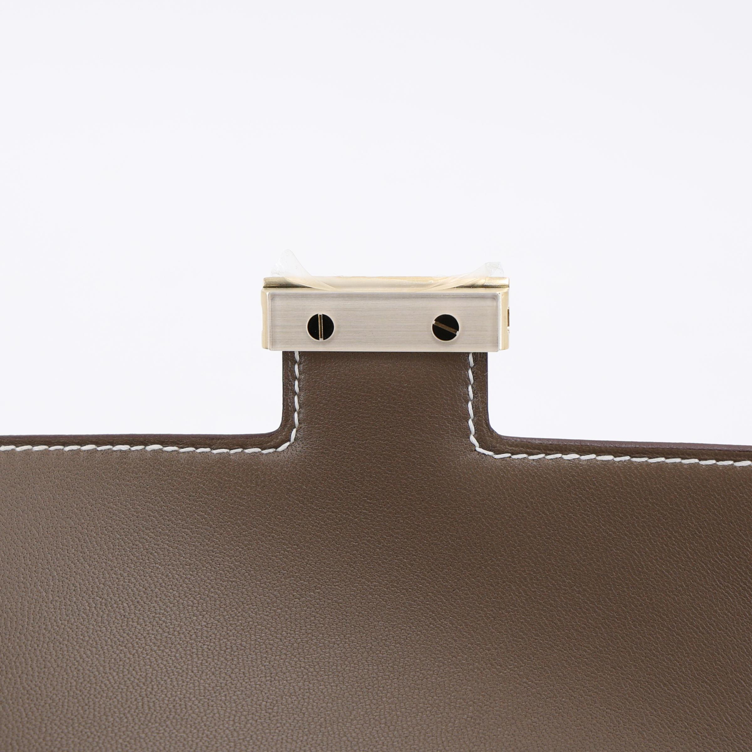 Brand New ( Rank N ) HERMÈS Constance Elan Etoupe (18) Epsom Brushed Gold hardware K (2025) - 10