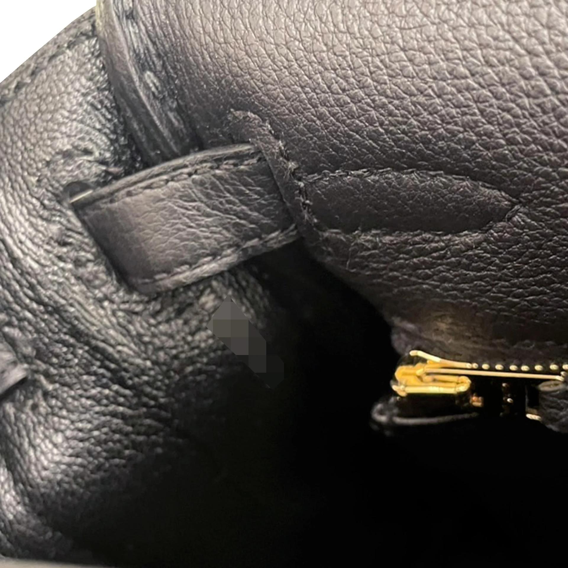 Unused ( Rank NS ) HERMÈS Kelly 25 Noir (89) Togo Brushed Gold hardware W (2024) - 13