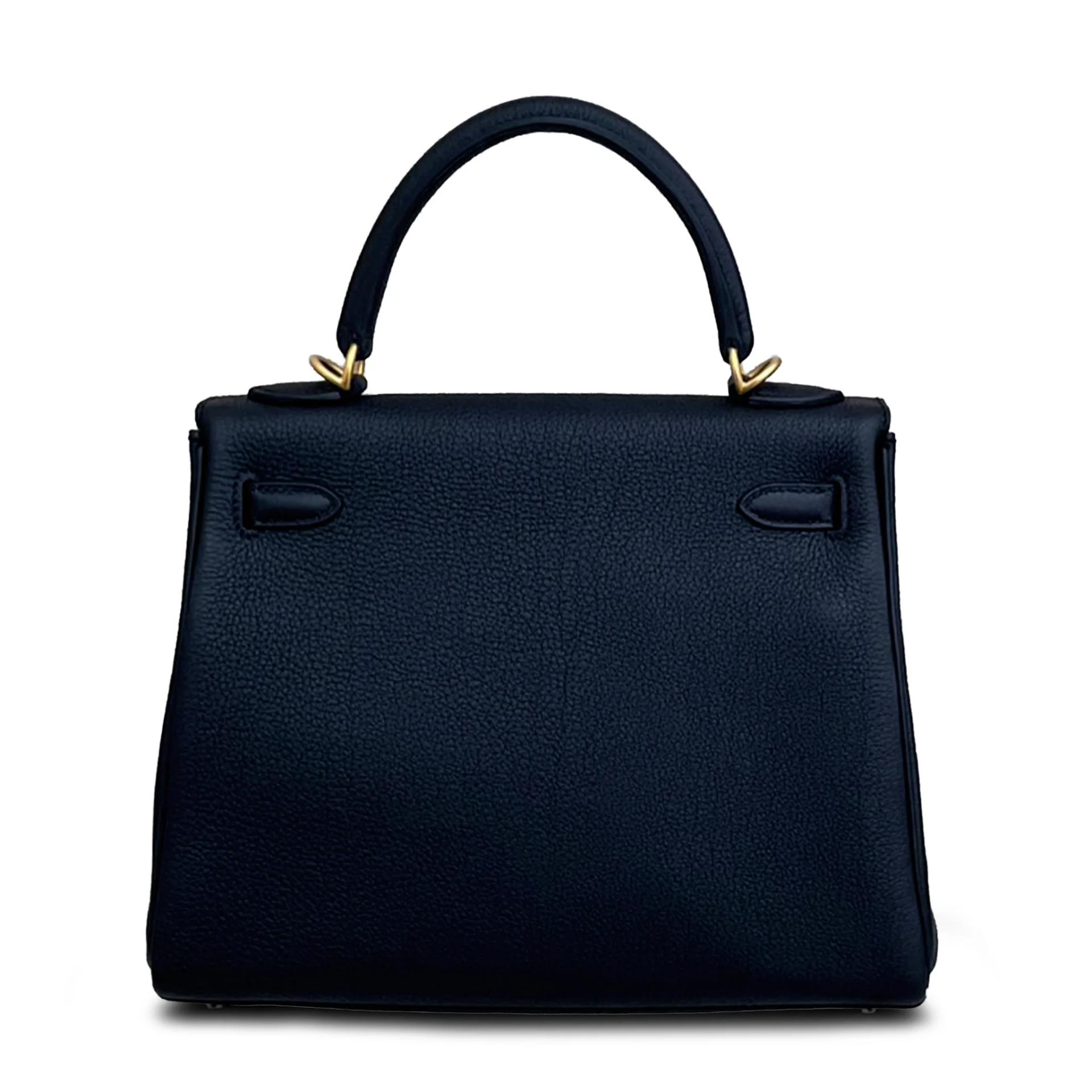 Unused ( Rank NS ) HERMÈS Kelly 25 Noir (89) Togo Brushed Gold hardware W (2024) - 2