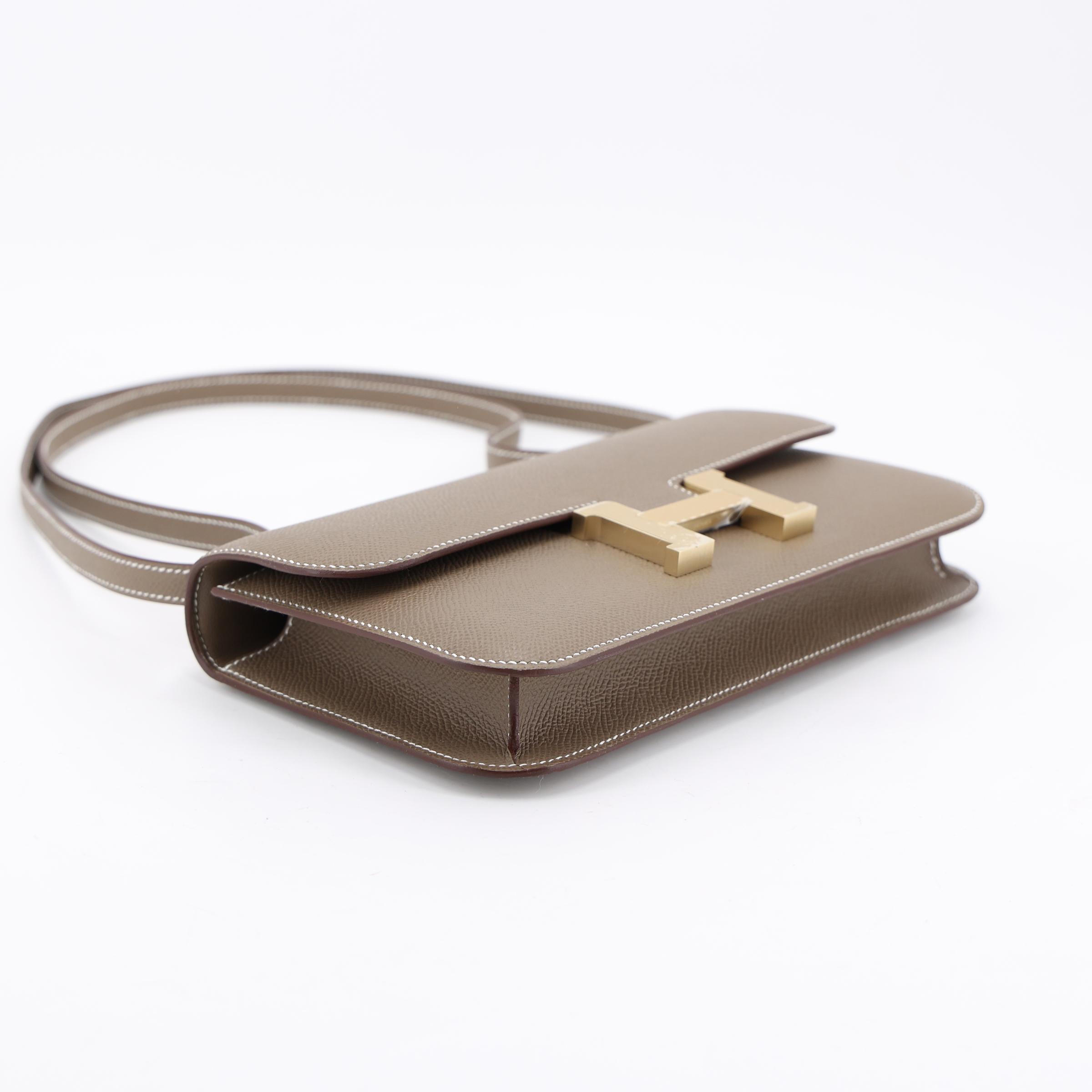Brand New ( Rank N ) HERMÈS Constance Elan Etoupe (18) Epsom Brushed Gold hardware K (2025) - 4