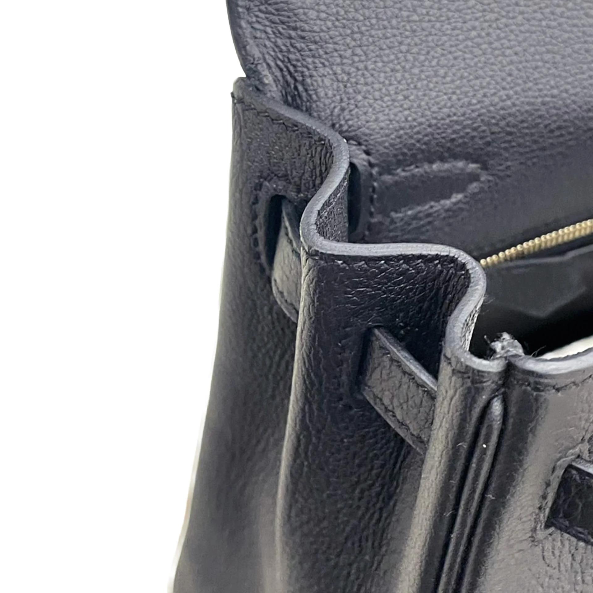 Unused ( Rank NS ) HERMÈS Kelly 25 Noir (89) Togo Brushed Gold hardware W (2024) - 12