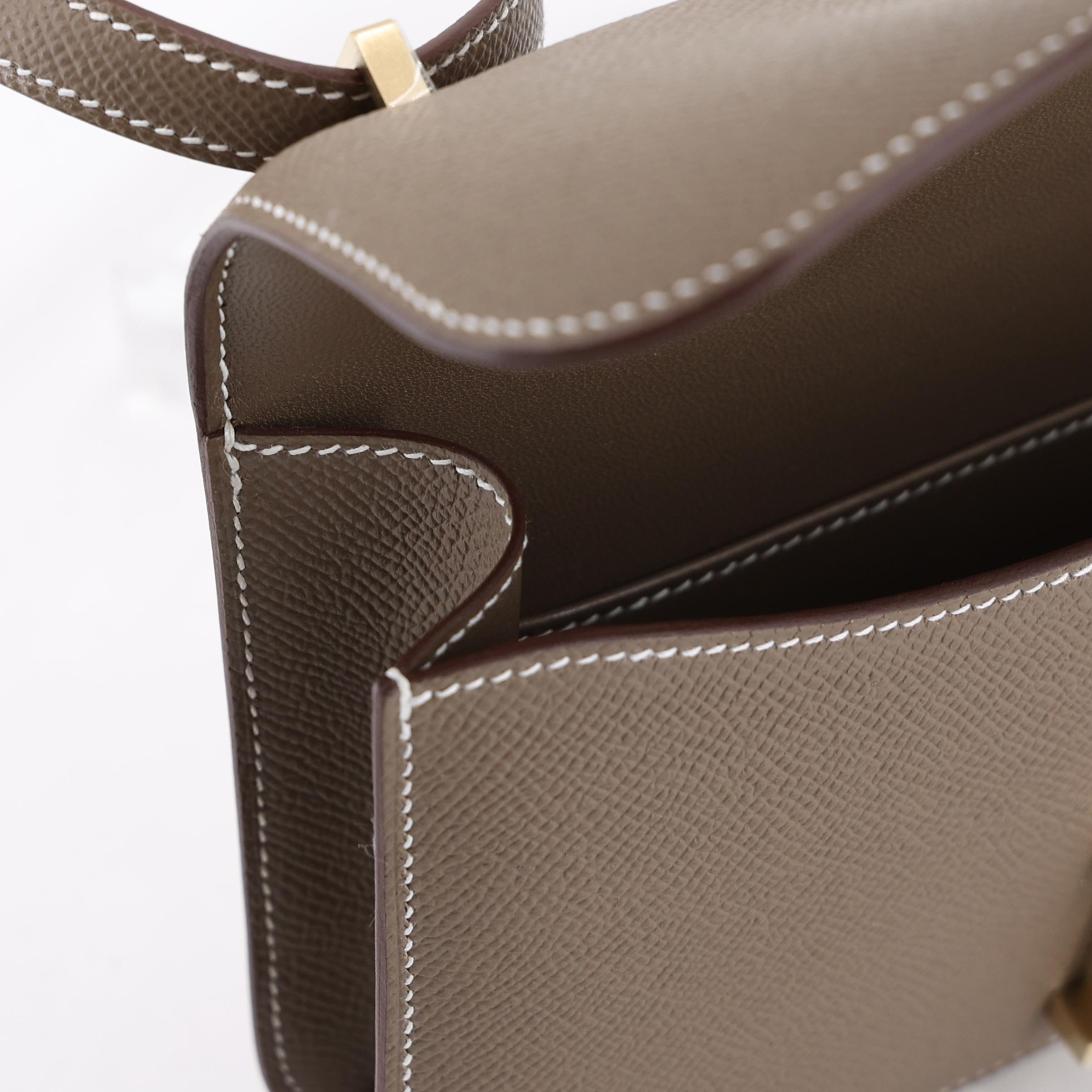 Brand New ( Rank N ) HERMÈS Constance Elan Etoupe (18) Epsom Brushed Gold hardware K (2025) - 13