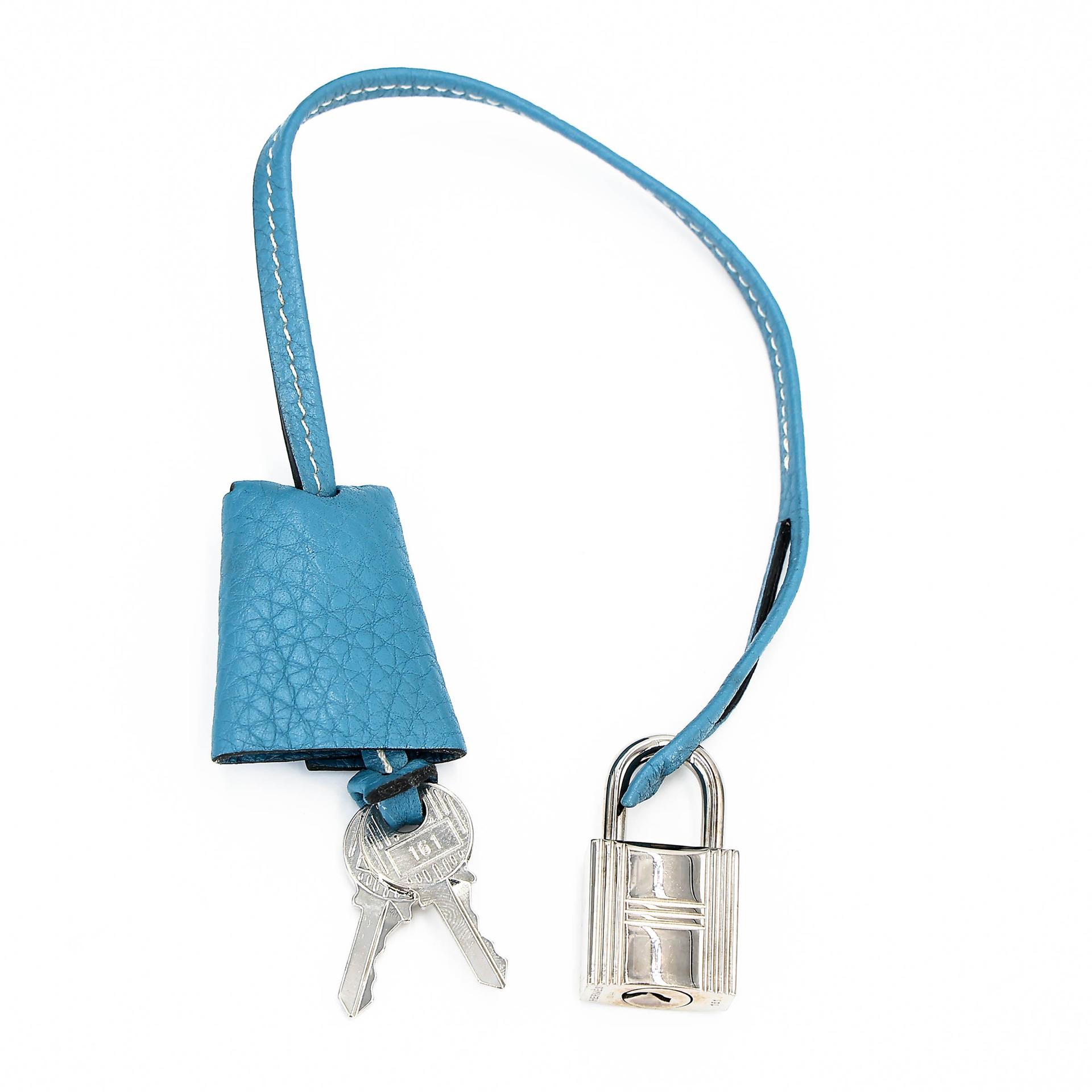 Good ( Rank AB) HERMÈS Victoria 35 Bleu Jean (75) Clemence Palladium hardware Square R (2014) - 30
