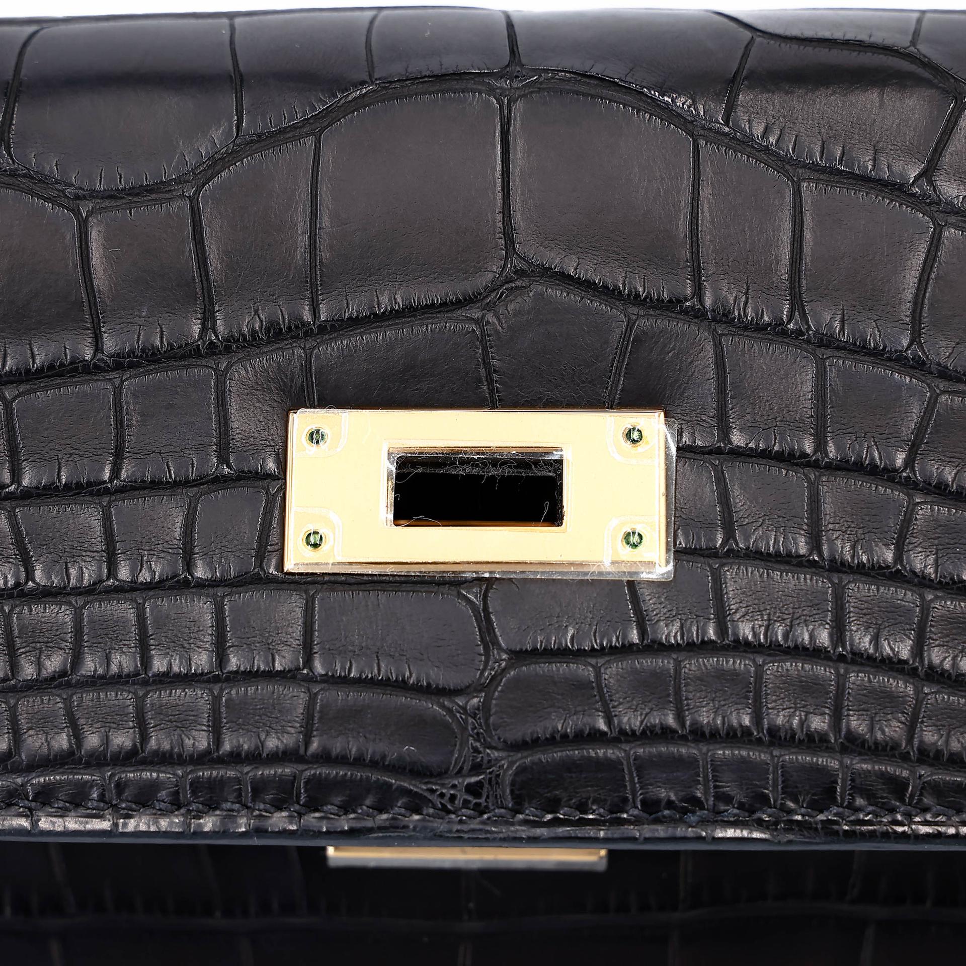 ランク NS 未使用品 HERMÈS エルメス ケリー32 ブラック (89) クロコダイル アリゲーター マット ゴールド金具 X刻印 (2016) - 15