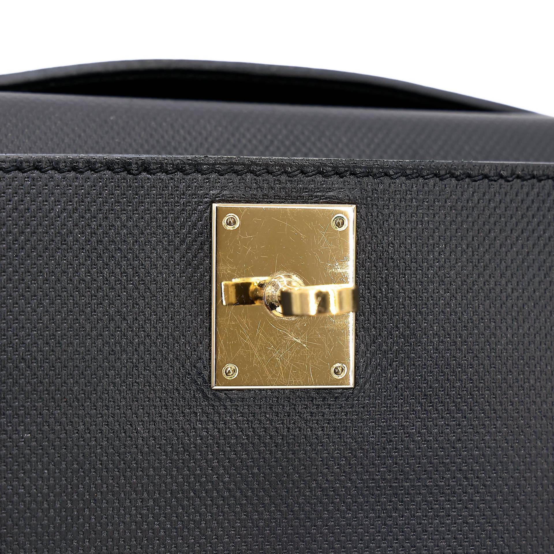 A美品 HERMÈS 愛馬仕 Kelly Cut 89 黑色 Noir (Black) Grain d`H皮 Swift牛皮 香檳金扣 □Q刻 2013年 - 26