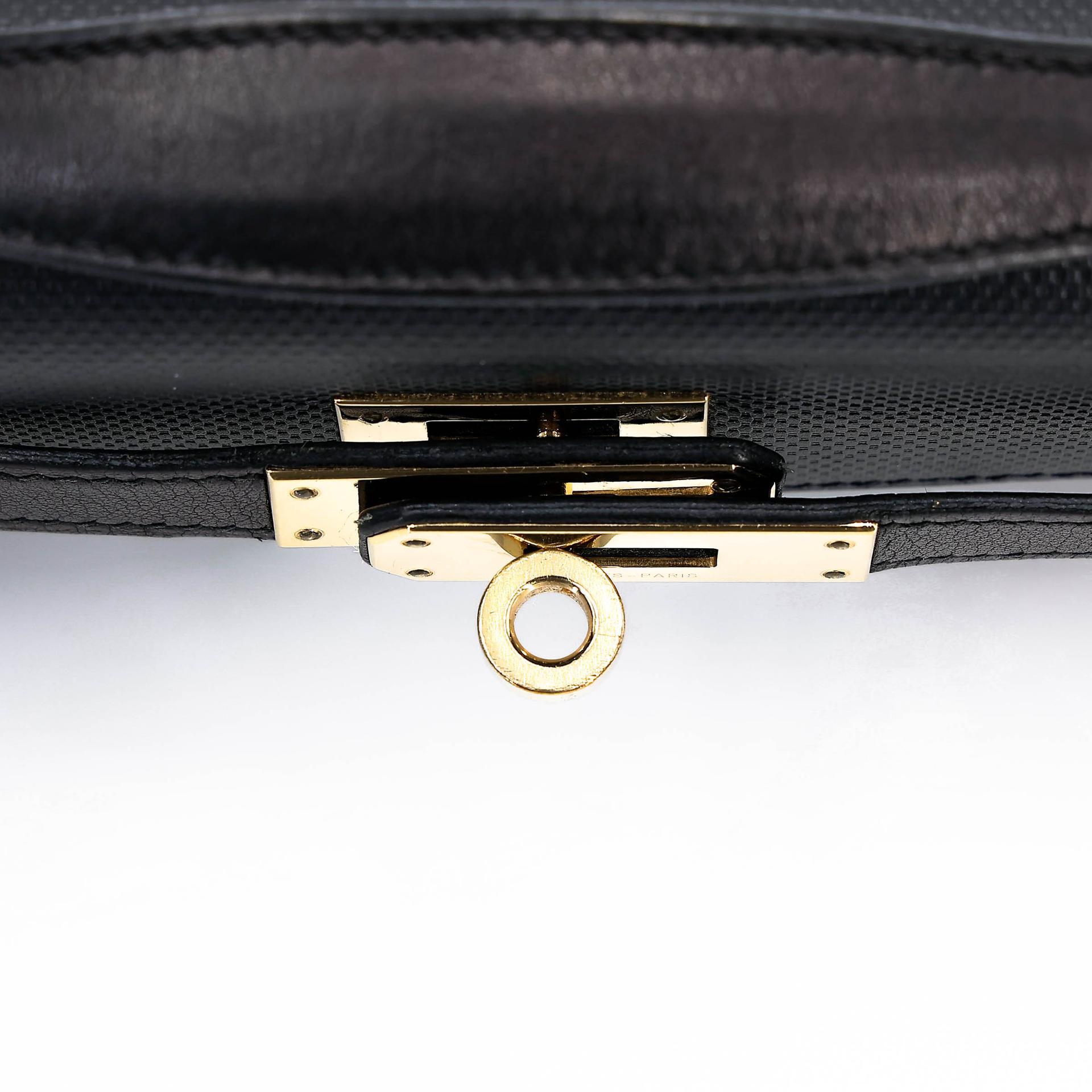 A美品 HERMÈS 愛馬仕 Kelly Cut 89 黑色 Noir (Black) Grain d`H皮 Swift牛皮 香檳金扣 □Q刻 2013年 - 21