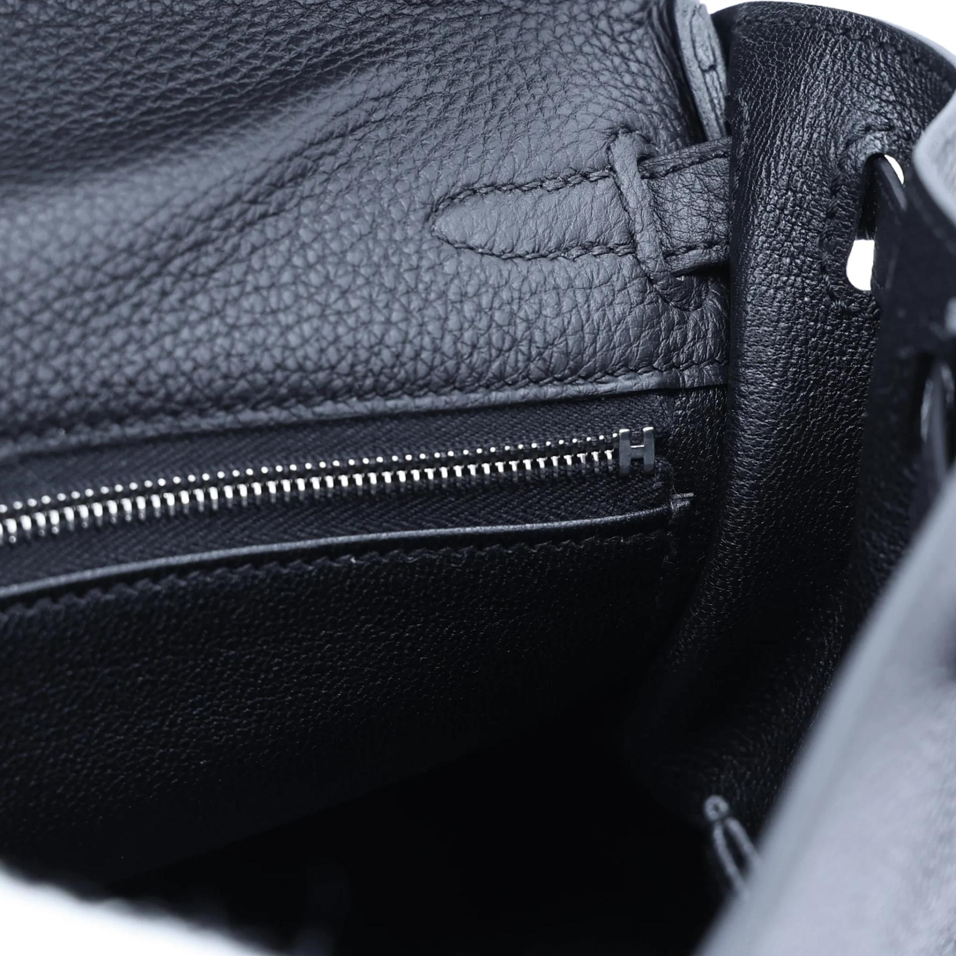 Unused ( Rank NS ) HERMÈS Kelly 25 Noir (89) Togo Palladium hardware W (2024) - 16
