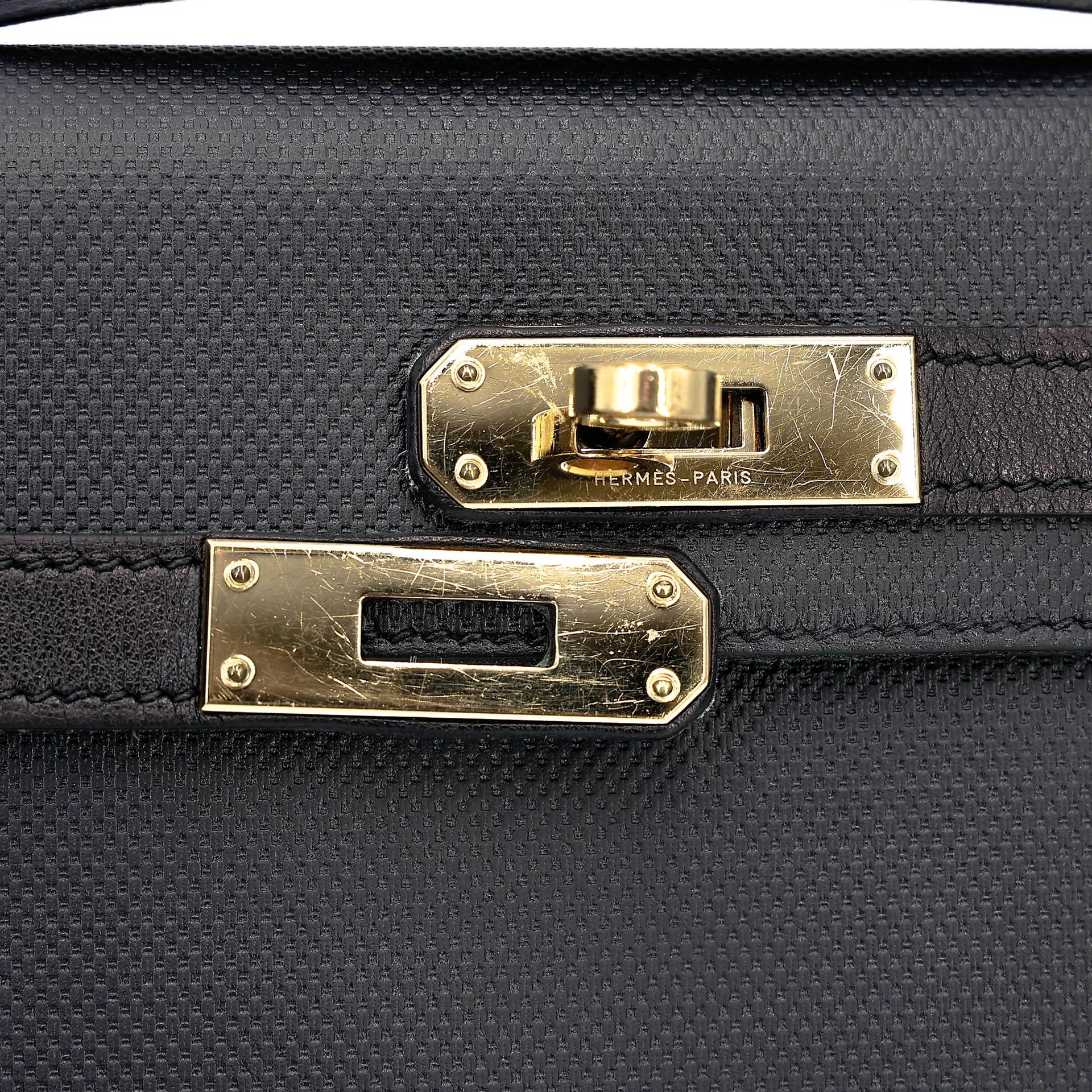A美品 HERMÈS 愛馬仕 Kelly Cut 89 黑色 Noir (Black) Grain d`H皮 Swift牛皮 香檳金扣 □Q刻 2013年 - 19
