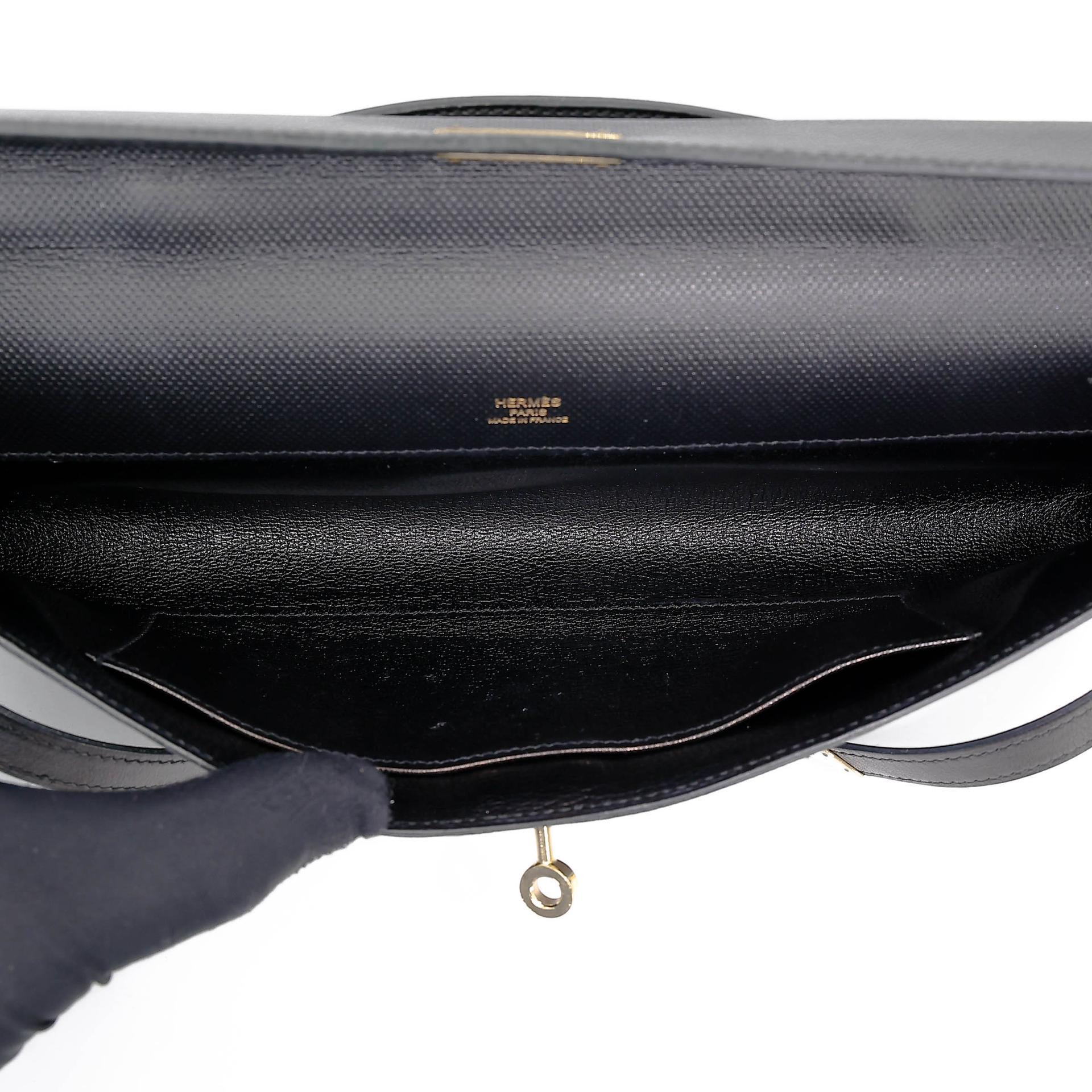 A美品 HERMÈS 愛馬仕 Kelly Cut 89 黑色 Noir (Black) Grain d`H皮 Swift牛皮 香檳金扣 □Q刻 2013年 - 32