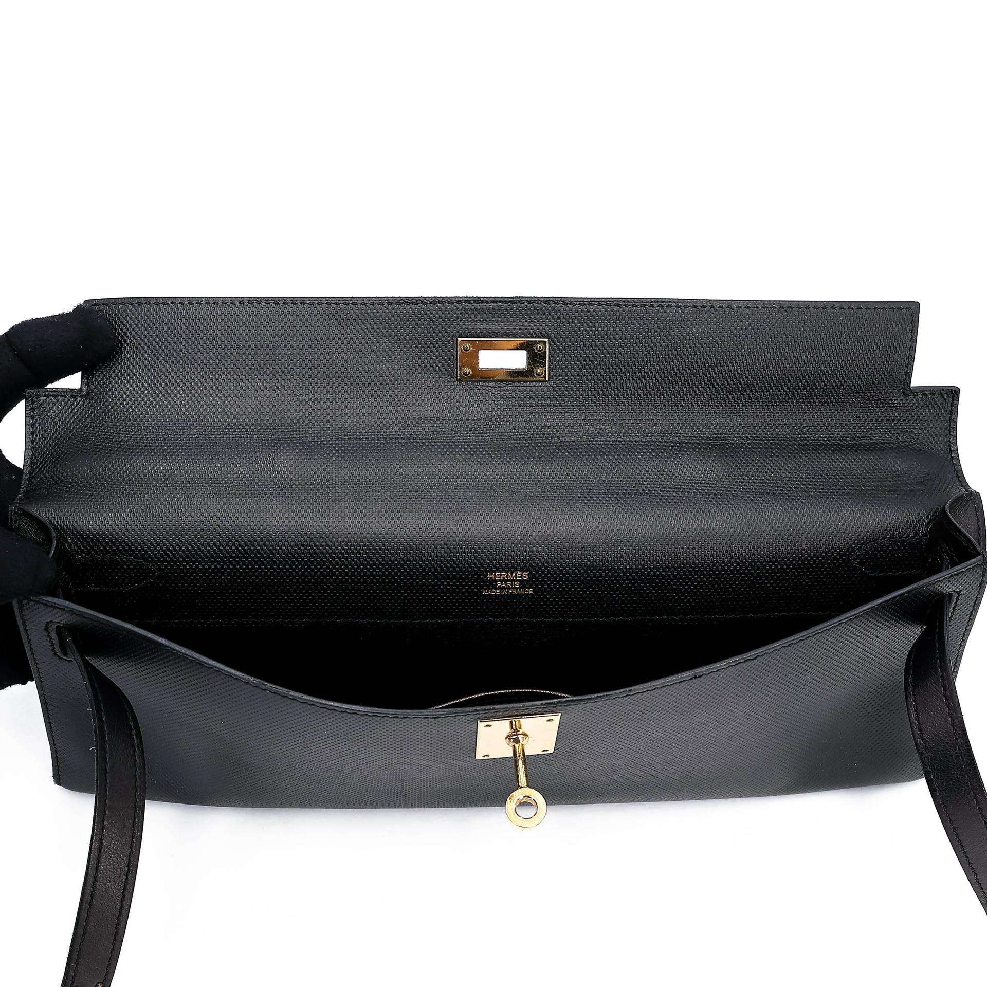 A美品 HERMÈS 愛馬仕 Kelly Cut 89 黑色 Noir (Black) Grain d`H皮 Swift牛皮 香檳金扣 □Q刻 2013年 - 25