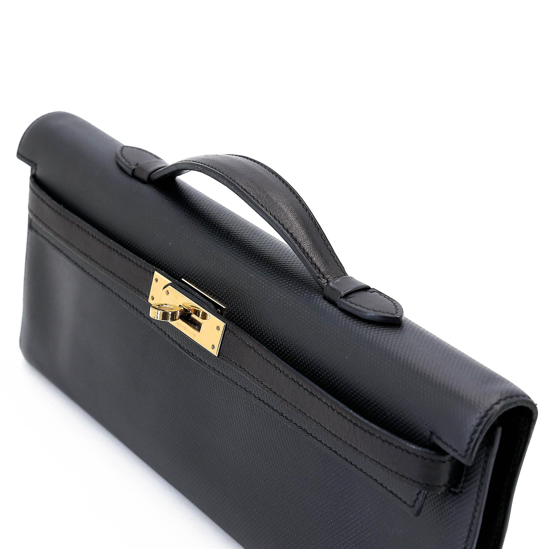 A美品 HERMÈS 愛馬仕 Kelly Cut 89 黑色 Noir (Black) Grain d`H皮 Swift牛皮 香檳金扣 □Q刻 2013年 - 4