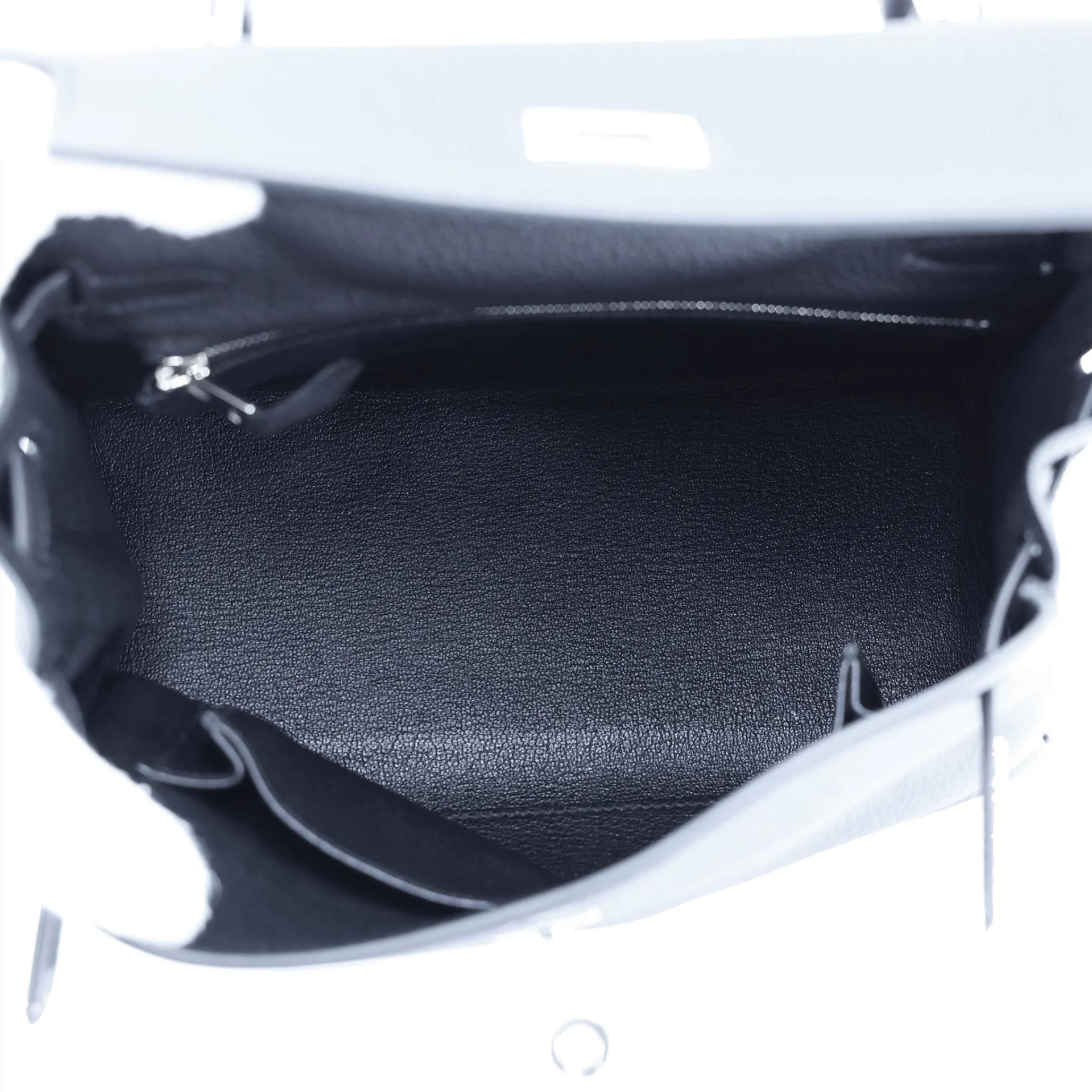 Unused ( Rank NS ) HERMÈS Kelly 25 Noir (89) Togo Palladium hardware W (2024) - 12