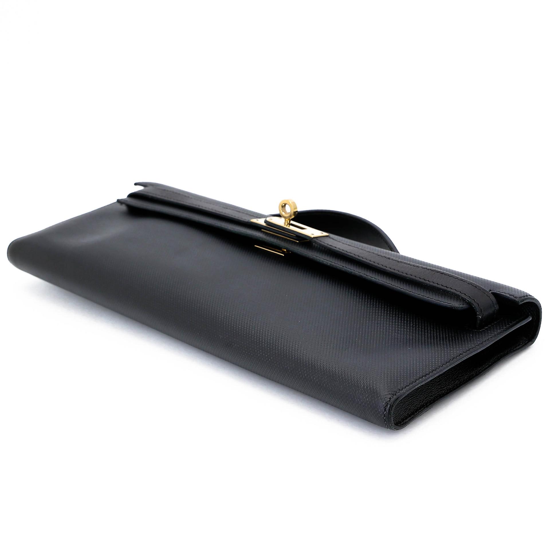 A美品 HERMÈS 愛馬仕 Kelly Cut 89 黑色 Noir (Black) Grain d`H皮 Swift牛皮 香檳金扣 □Q刻 2013年 - 7