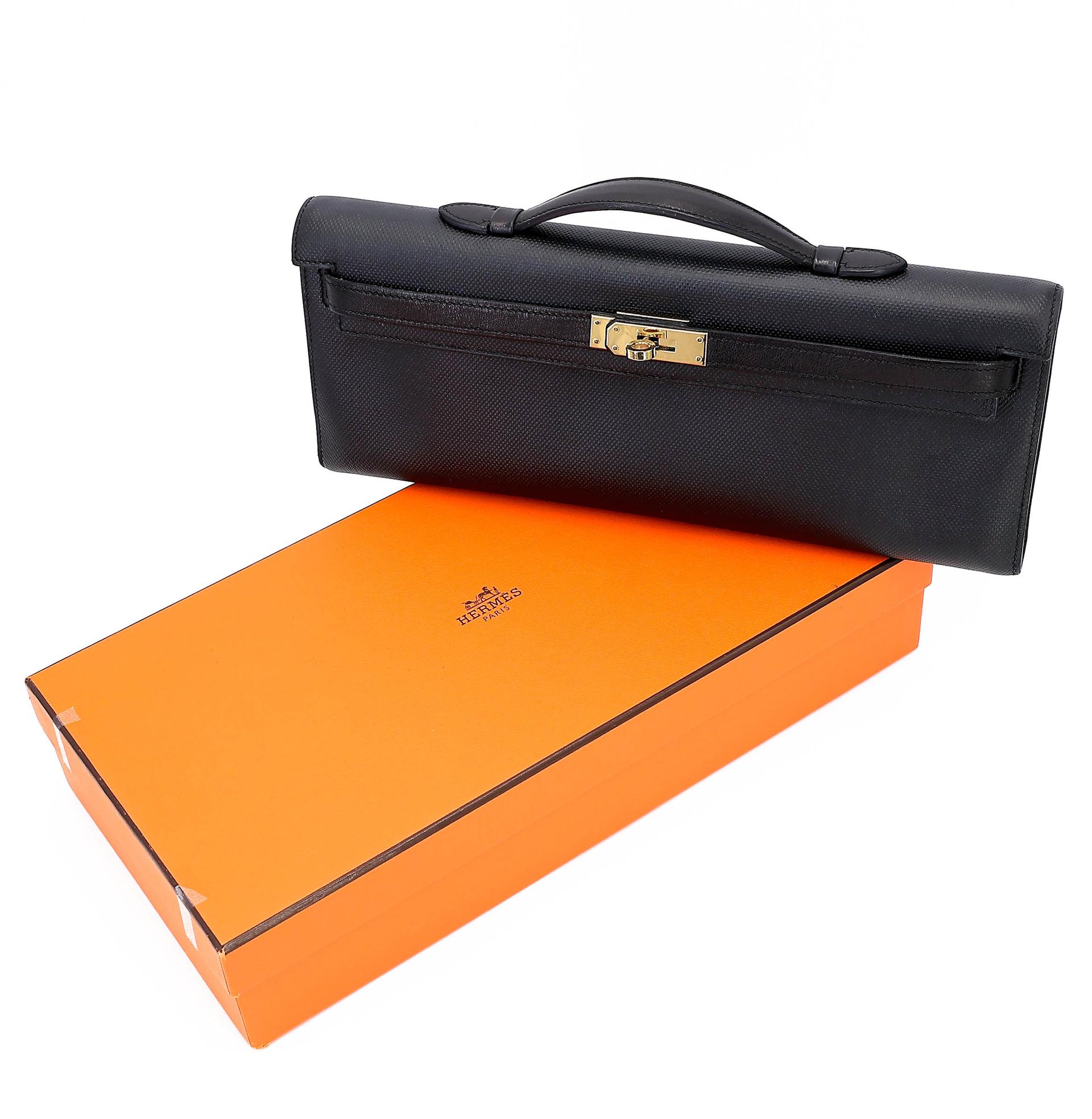 A美品 HERMÈS 愛馬仕 Kelly Cut 89 黑色 Noir (Black) Grain d`H皮 Swift牛皮 香檳金扣 □Q刻 2013年 - 3