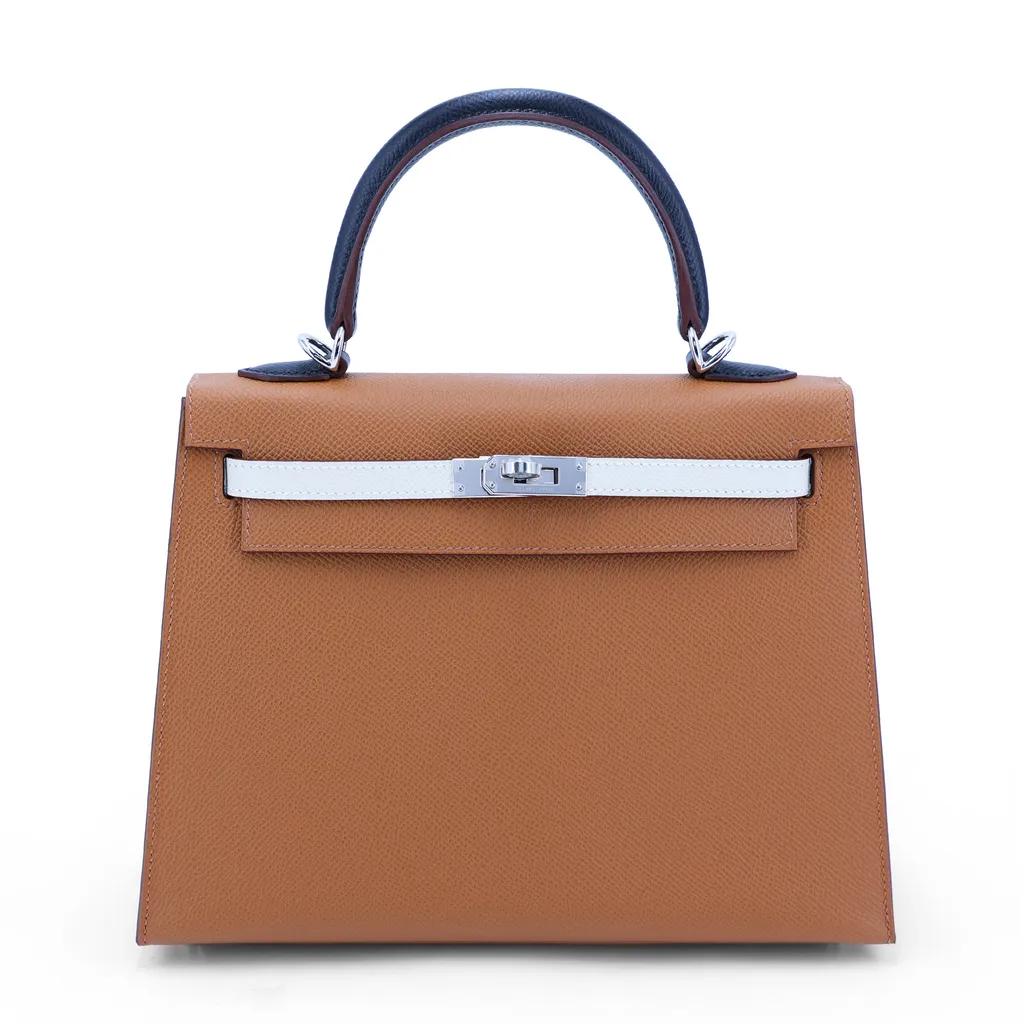 Kelly 25 Sellier Gold (37) Bleu Saphir (73) Craie (10) Noir (89)