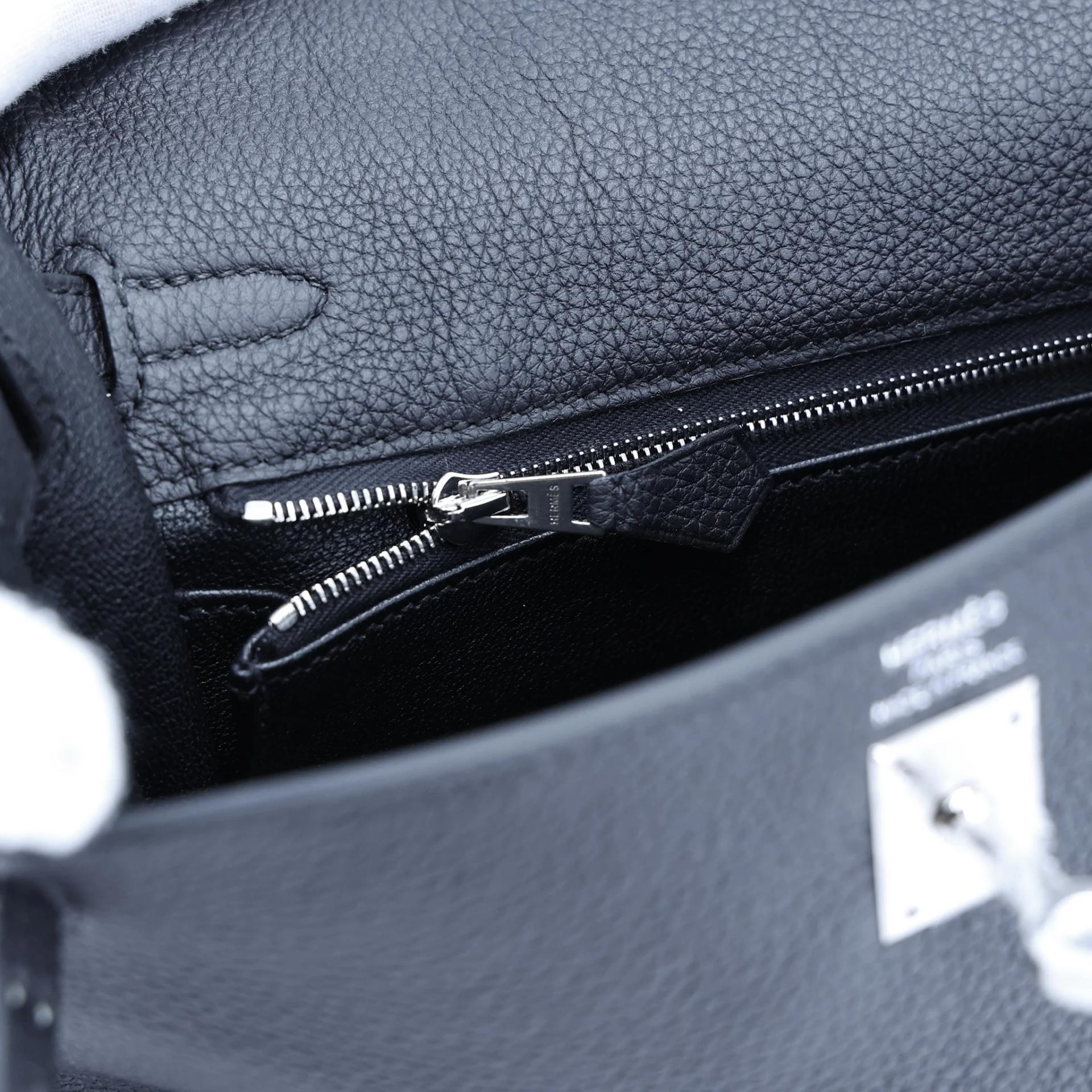 Unused ( Rank NS ) HERMÈS Kelly 25 Noir (89) Togo Palladium hardware W (2024) - 15