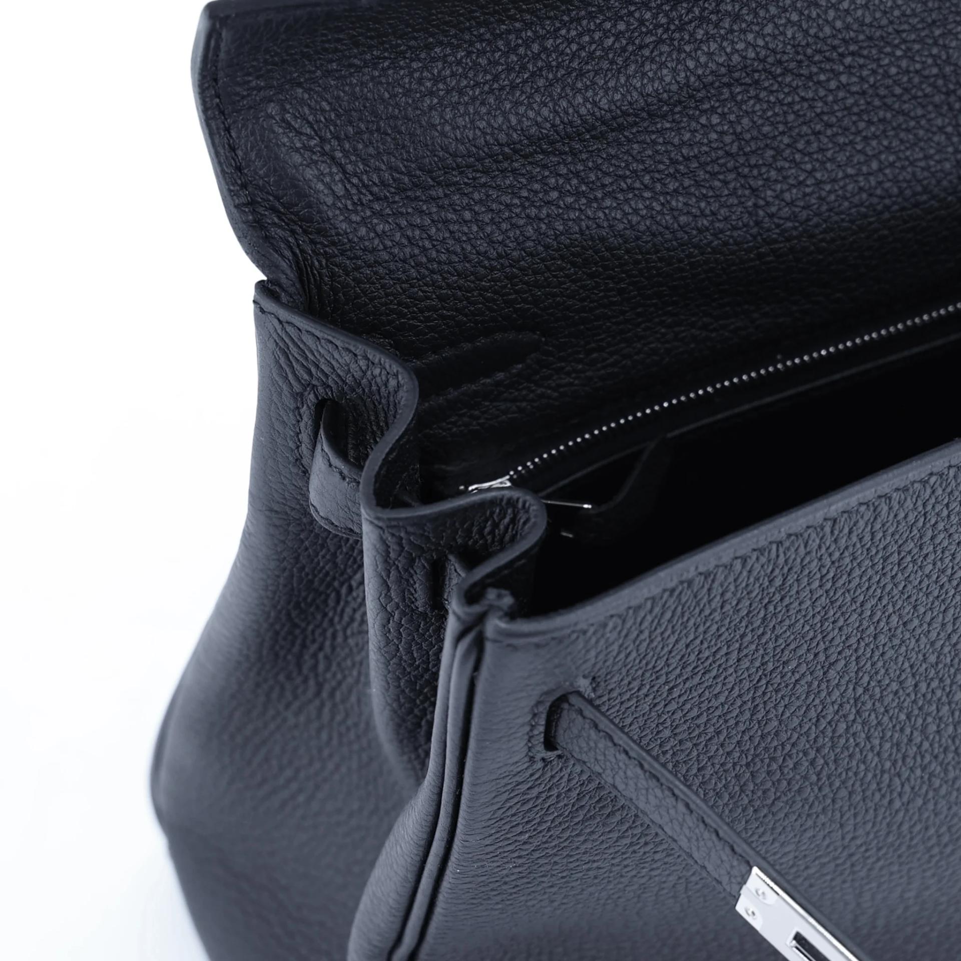 Unused ( Rank NS ) HERMÈS Kelly 25 Noir (89) Togo Palladium hardware W (2024) - 13