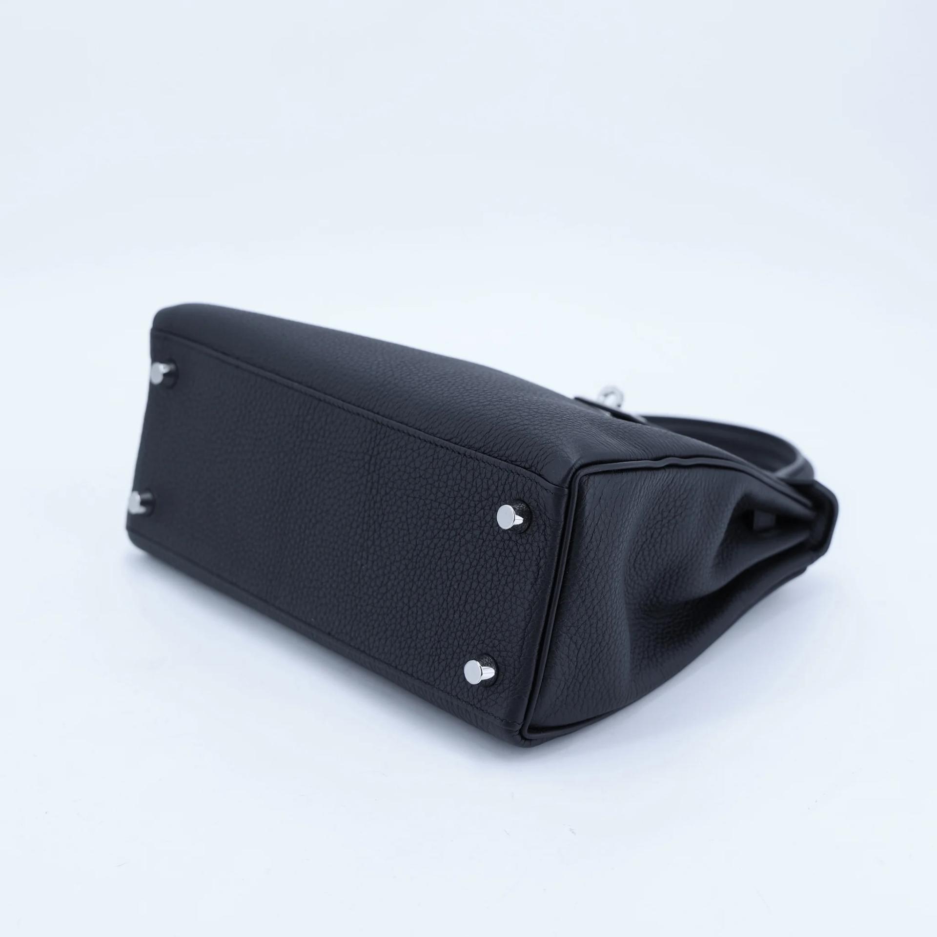 Unused ( Rank NS ) HERMÈS Kelly 25 Noir (89) Togo Palladium hardware W (2024) - 5