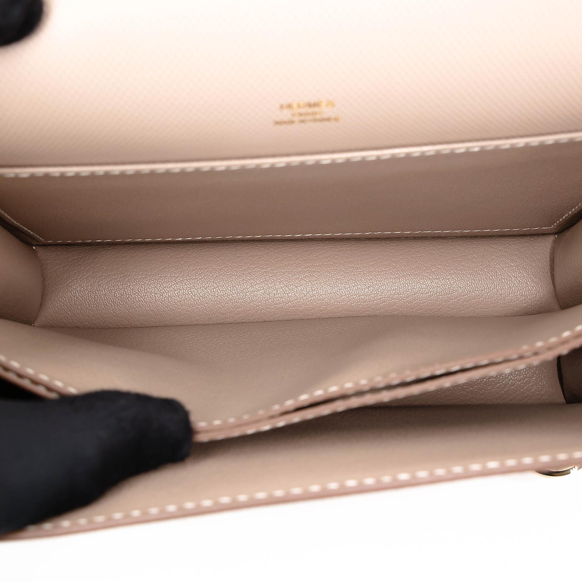 Unused ( Rank NS ) HERMÈS Roulis 23 Argile (1F) Grain d`H Permabrass hardware Square Q (2013) - 16
