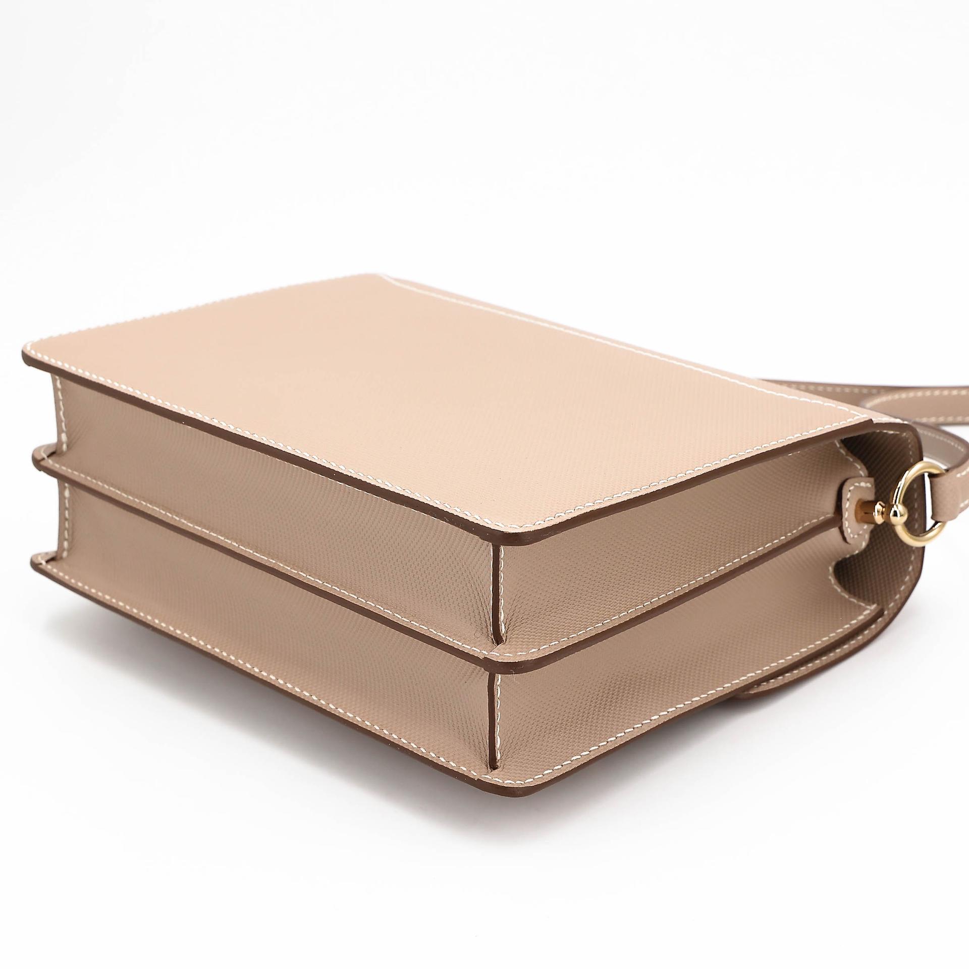 Unused ( Rank NS ) HERMÈS Roulis 23 Argile (1F) Grain d`H Permabrass hardware Square Q (2013) - 6