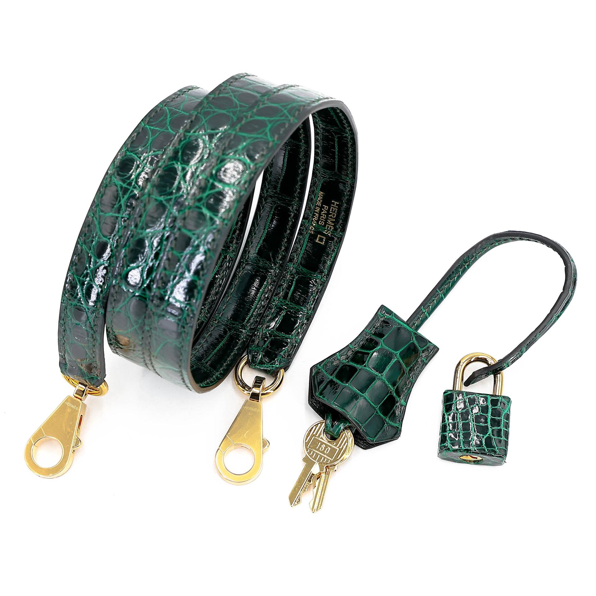 ランク NS 未使用品 HERMÈS エルメス ケリー25 セリエ ヴェールフォンセ (67) クロコダイル アリゲーター リセ ゴールド金具 B刻印 (2023) - 21