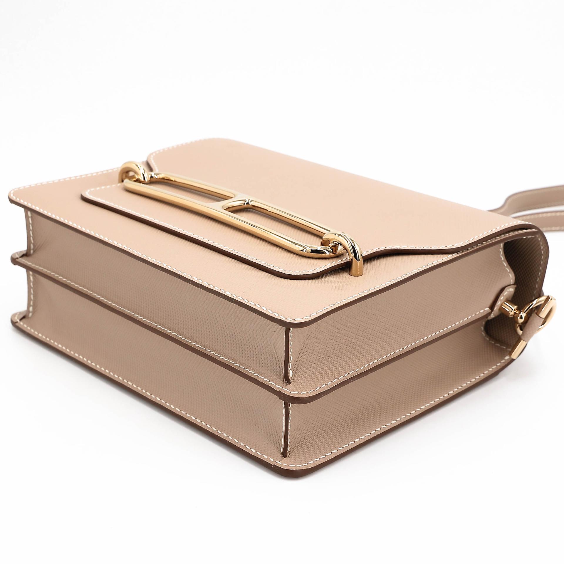 Unused ( Rank NS ) HERMÈS Roulis 23 Argile (1F) Grain d`H Permabrass hardware Square Q (2013) - 4