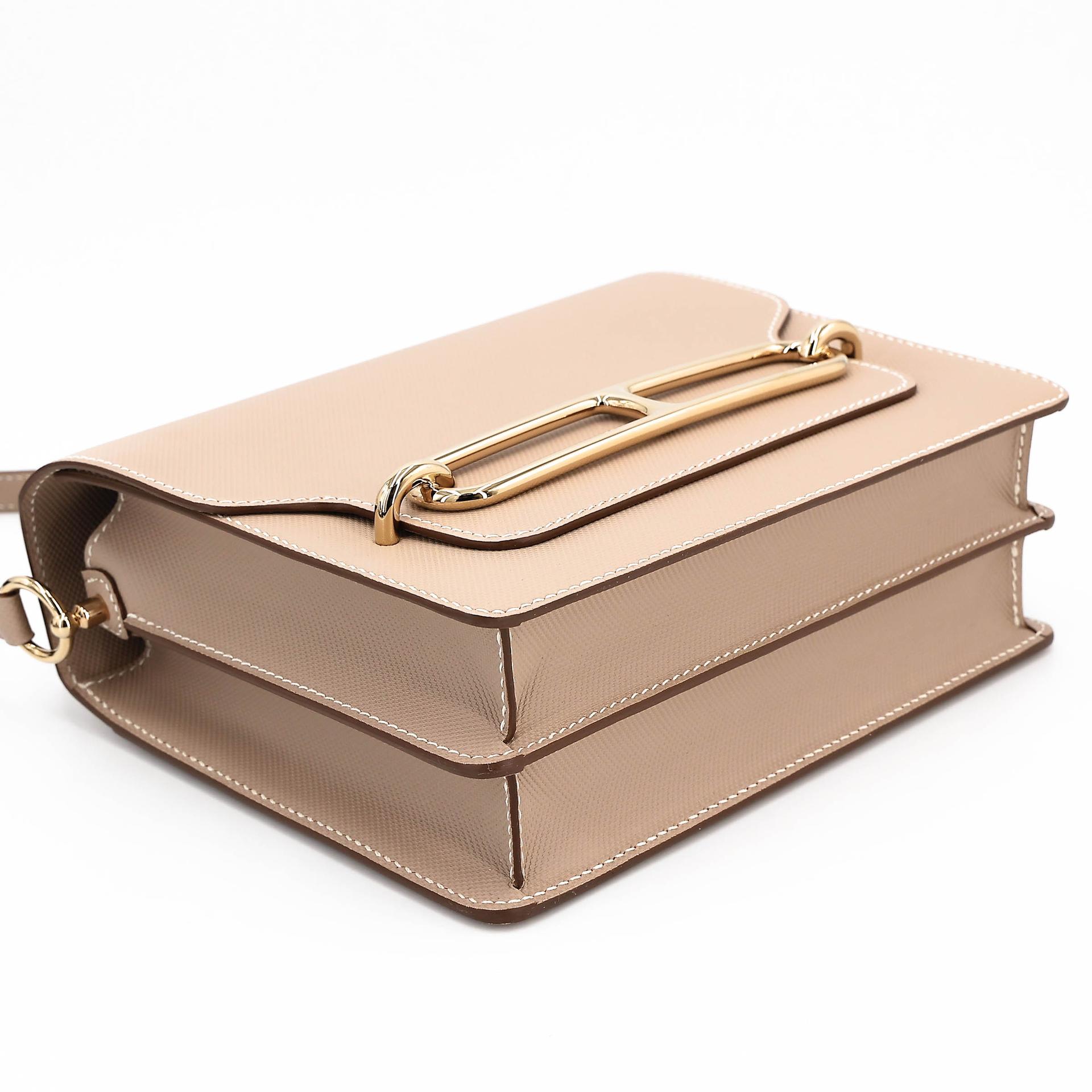 Unused ( Rank NS ) HERMÈS Roulis 23 Argile (1F) Grain d`H Permabrass hardware Square Q (2013) - 5