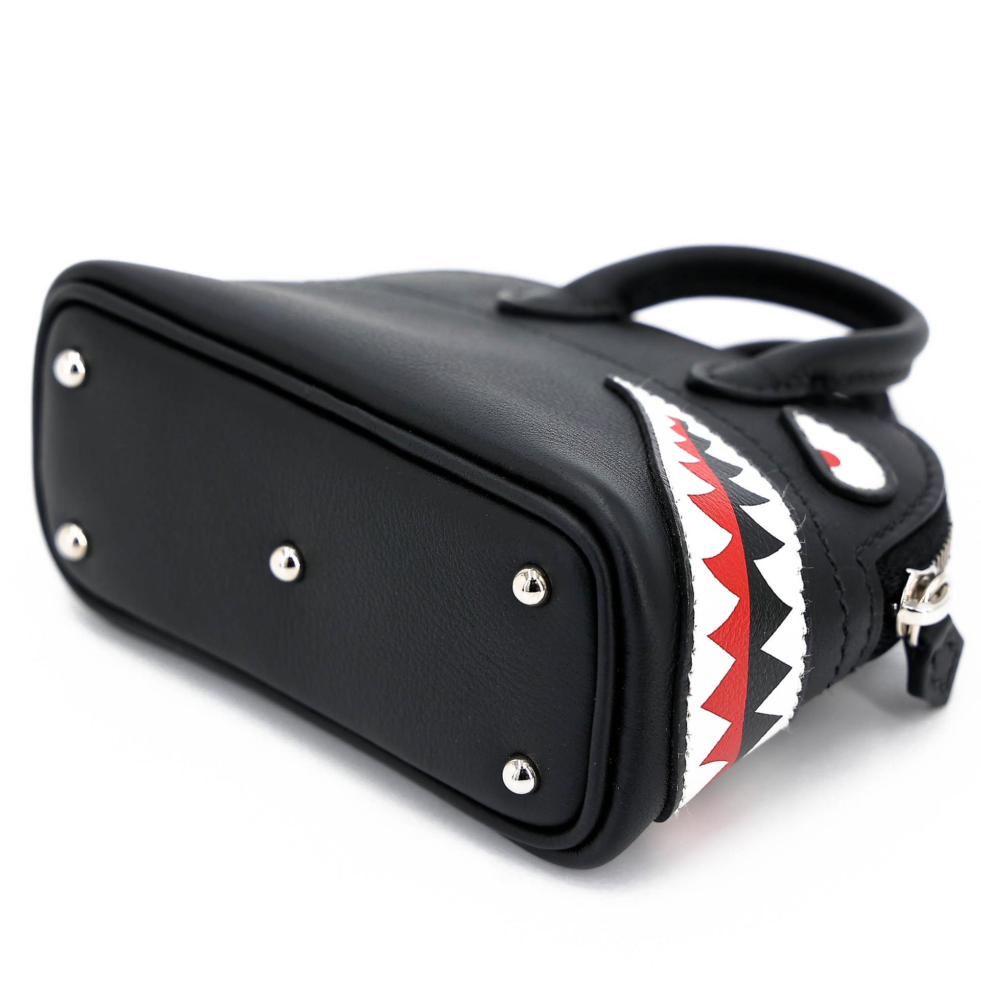 Brand New ( Rank N ) HERMÈS Bolide Shark charm Noir (89) Swift Palladium hardware W (2024) - 8