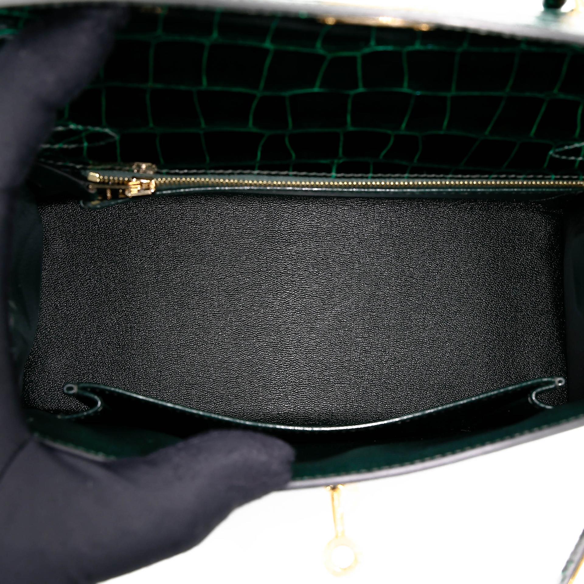 ランク NS 未使用品 HERMÈS エルメス ケリー25 セリエ ヴェールフォンセ (67) クロコダイル アリゲーター リセ ゴールド金具 B刻印 (2023) - 20