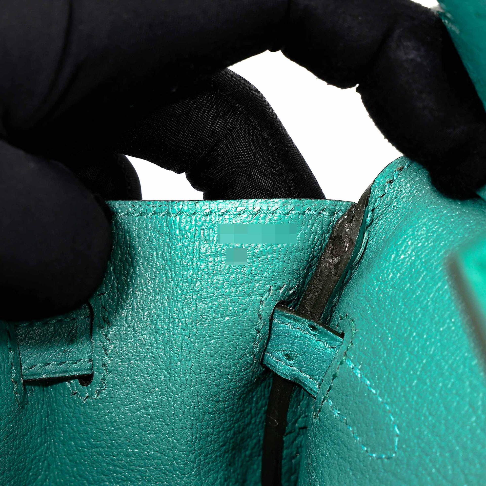 Unused ( Rank NS ) HERMÈS Birkin 25 Vert Verone (U1) Ostrich Gold hardware U (2022) - 11