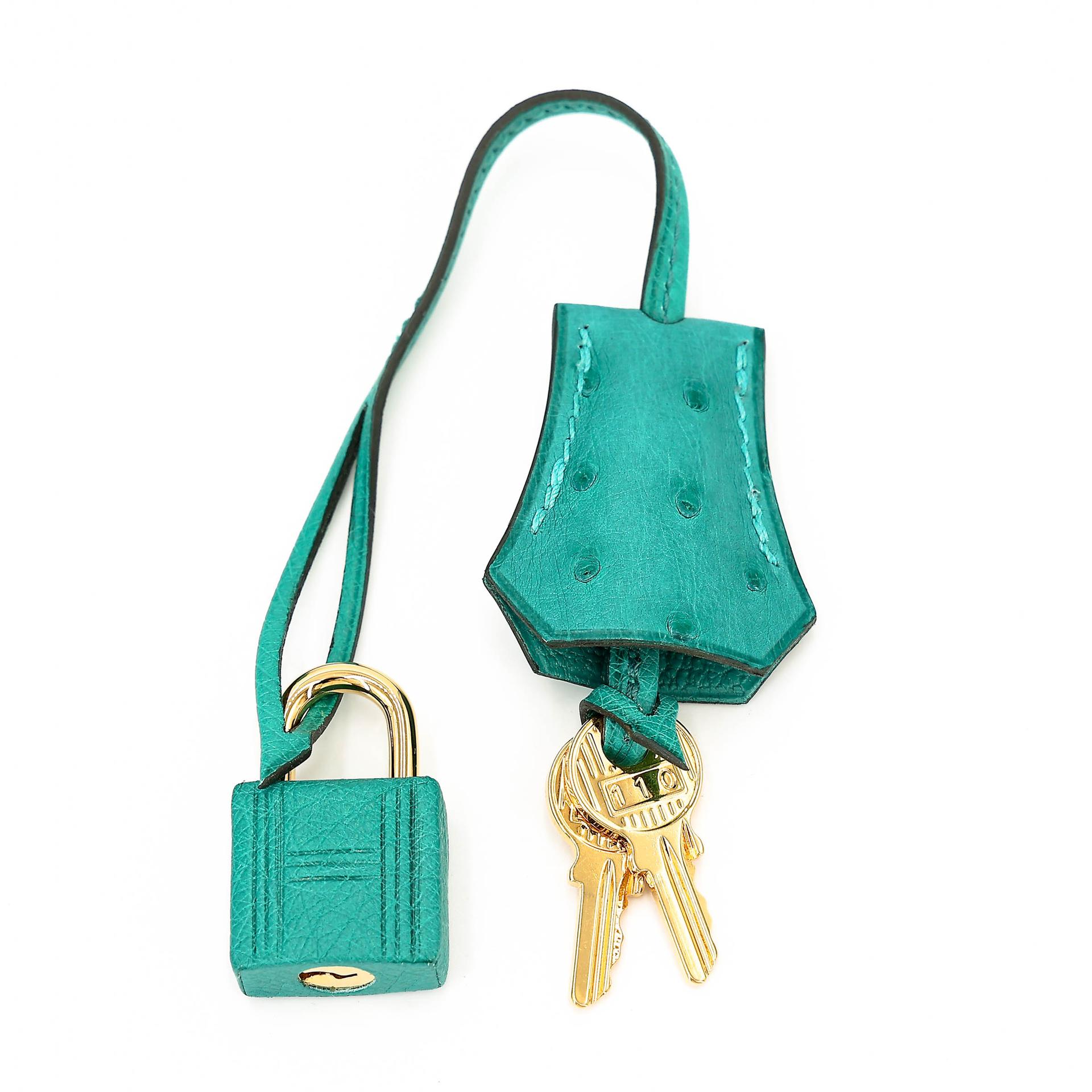 Unused ( Rank NS ) HERMÈS Birkin 25 Vert Verone (U1) Ostrich Gold hardware U (2022) - 15